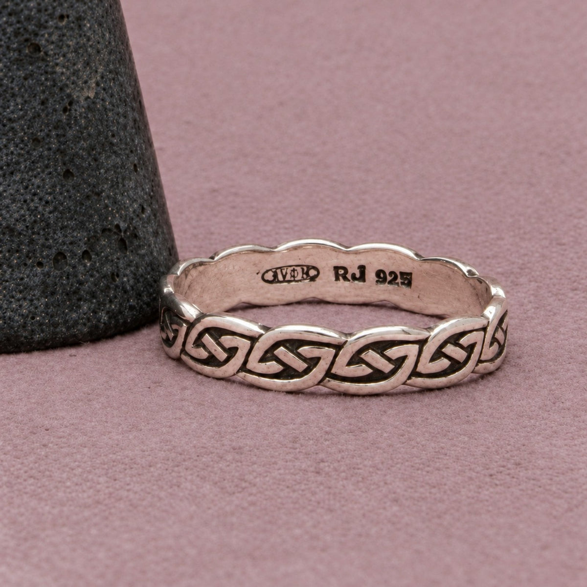 Avon Sterling Silver Vintage Celtic Stack Celtic Knot Interlaced Band Ring 7
