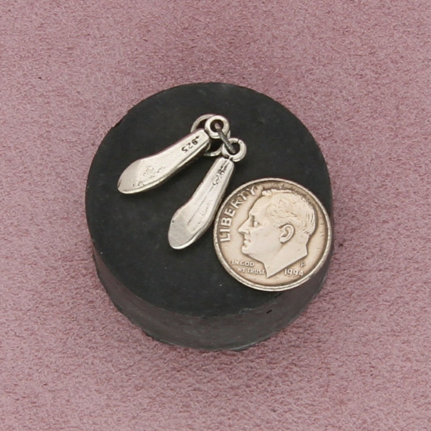 sterling silver vintage 3d ballet flat shoes charm pendant