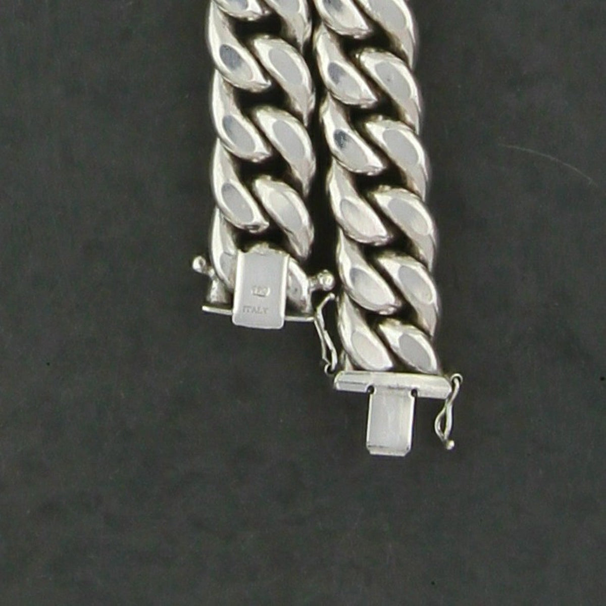Sterling Silver Men's Italy 12mm Flat Miami Cuban Chain Necklace Size 26in