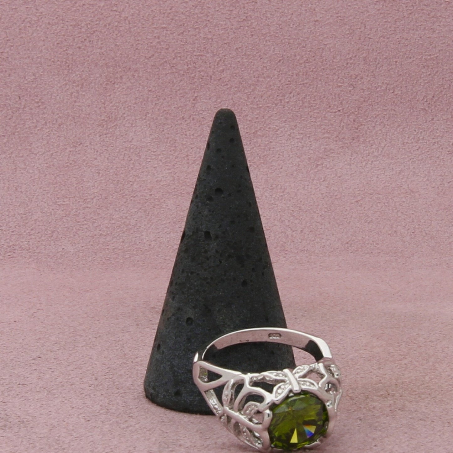 sterling silver green cz butterfly ring size 9