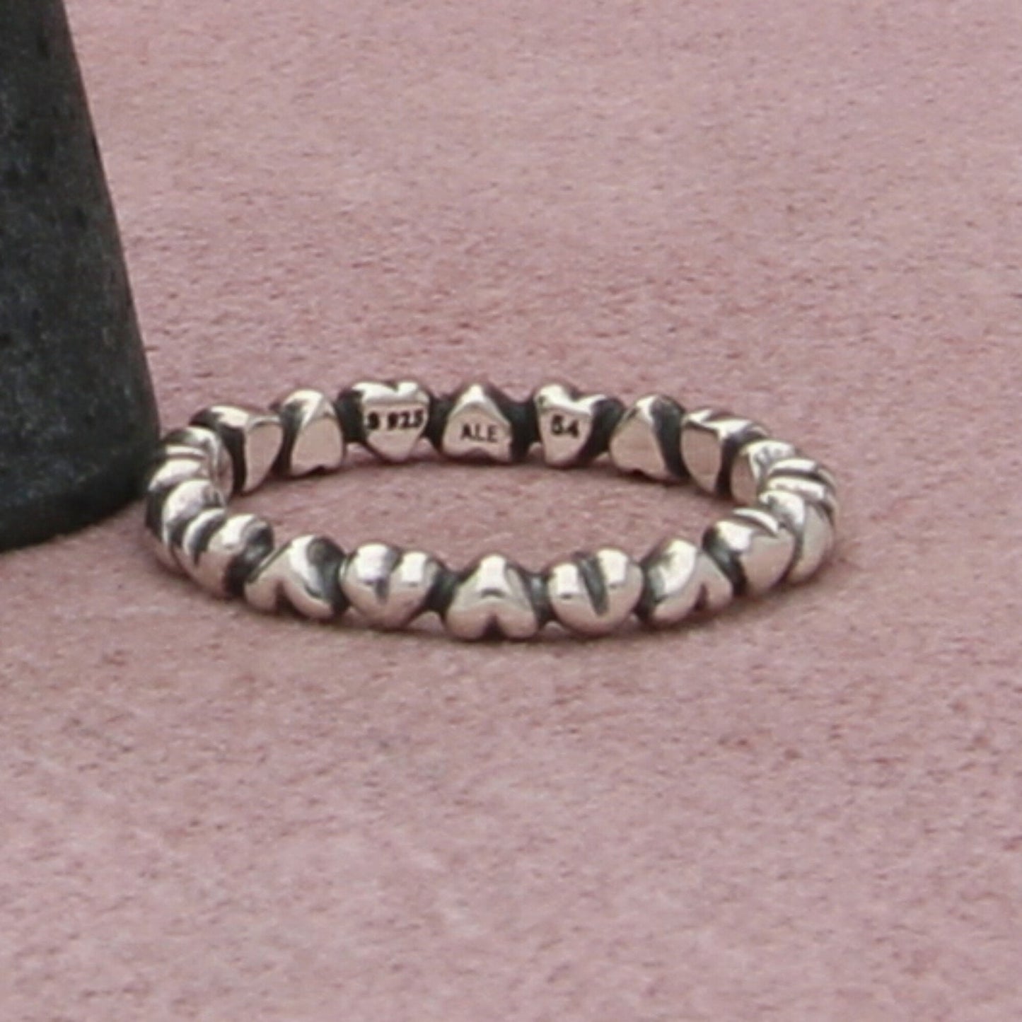 pandora sterling silver forever love stackable heart (190837) ring size 6.75