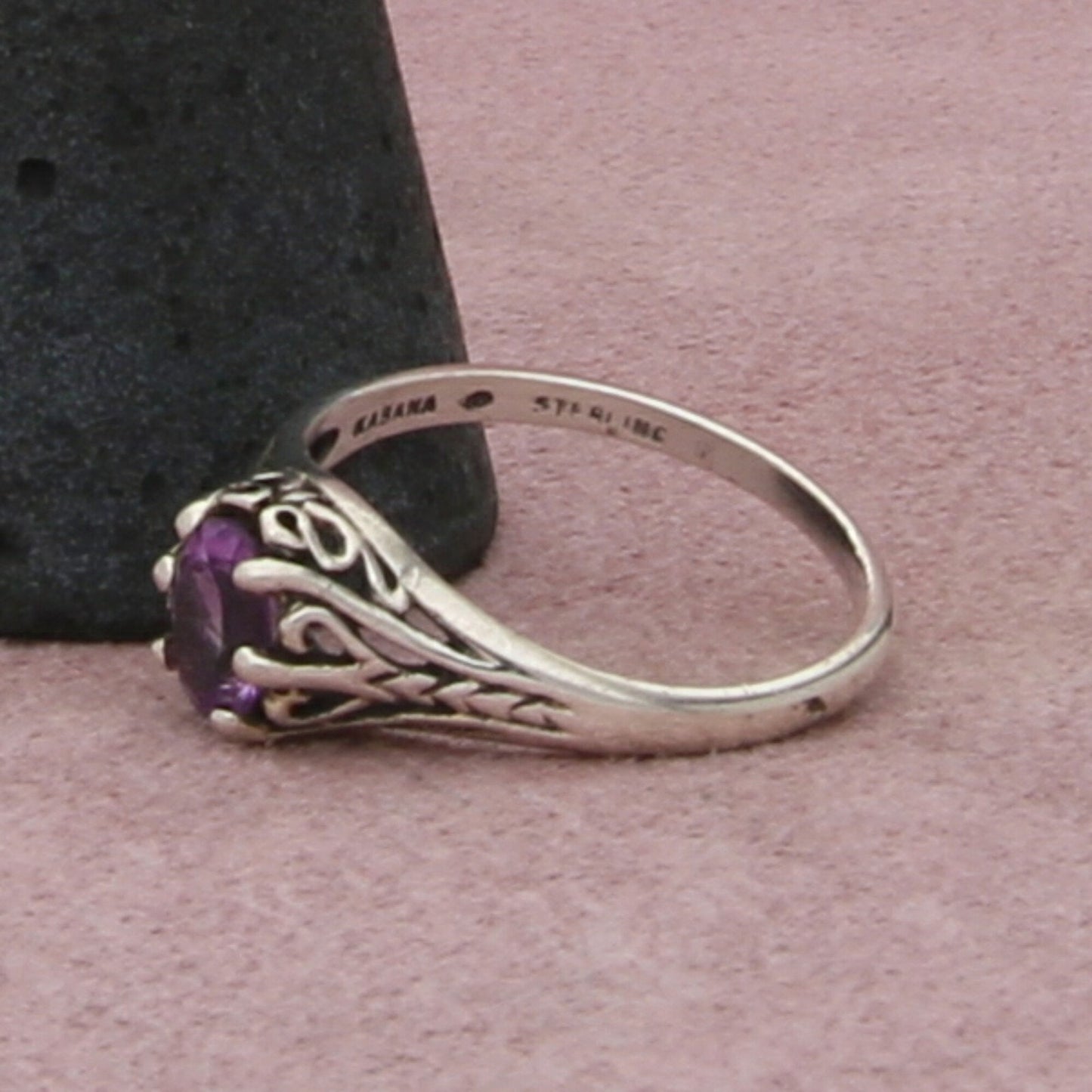 kabana sterling silver vintage amethyst ring size 8