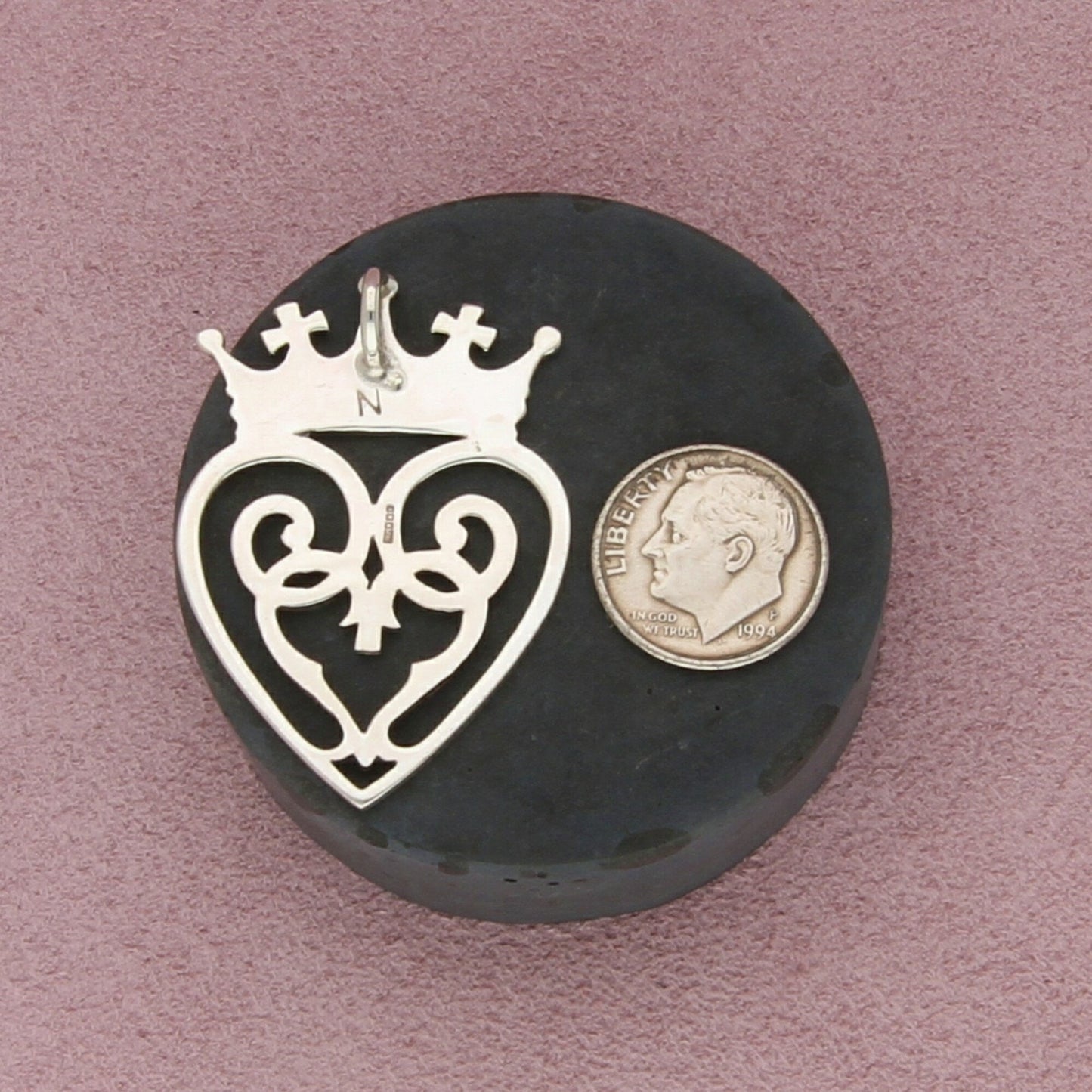sterling silver vintage scottish love and luck luckenbooth heart pendant