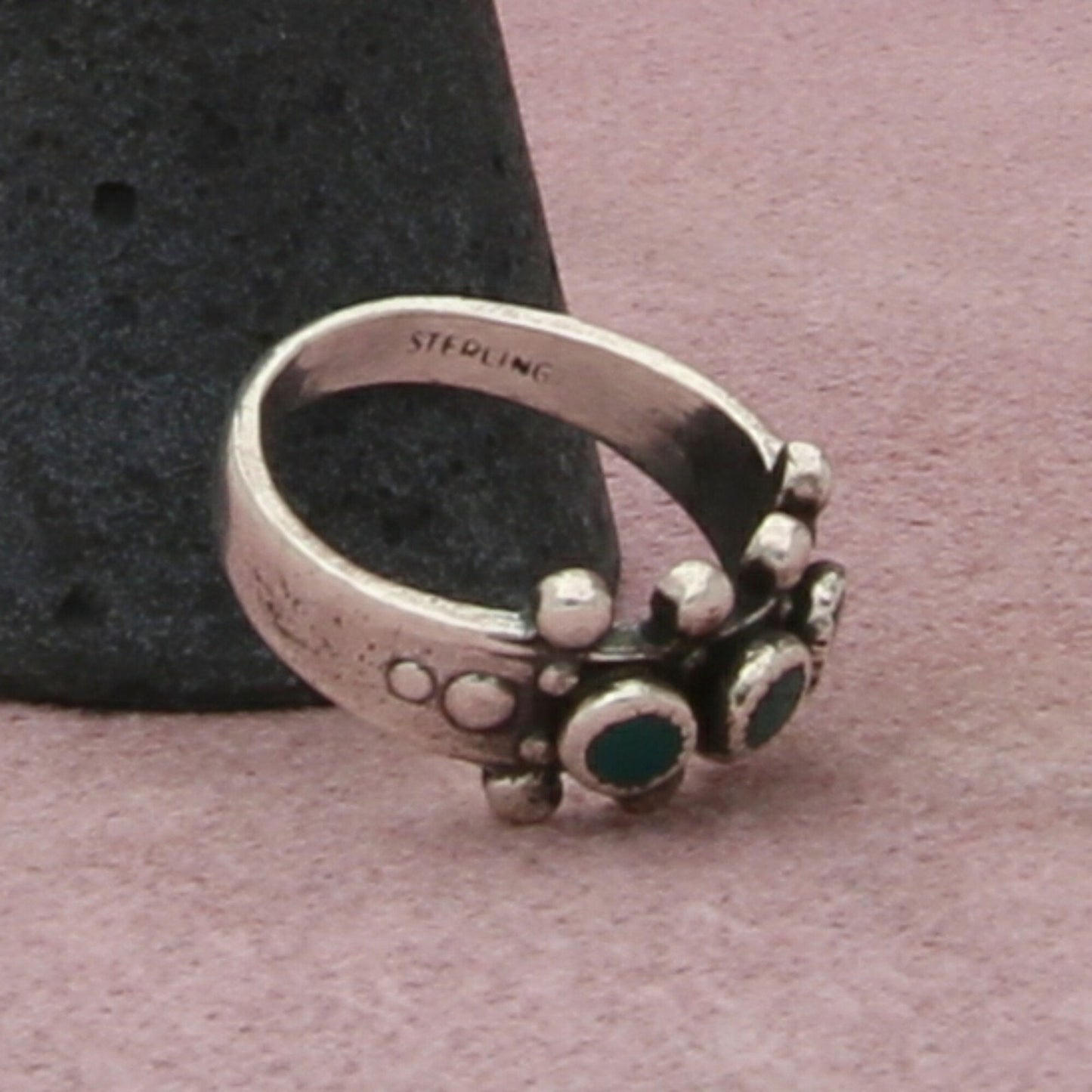 fred harvey era sterling silver vintage southwestern turquoise ring size 4