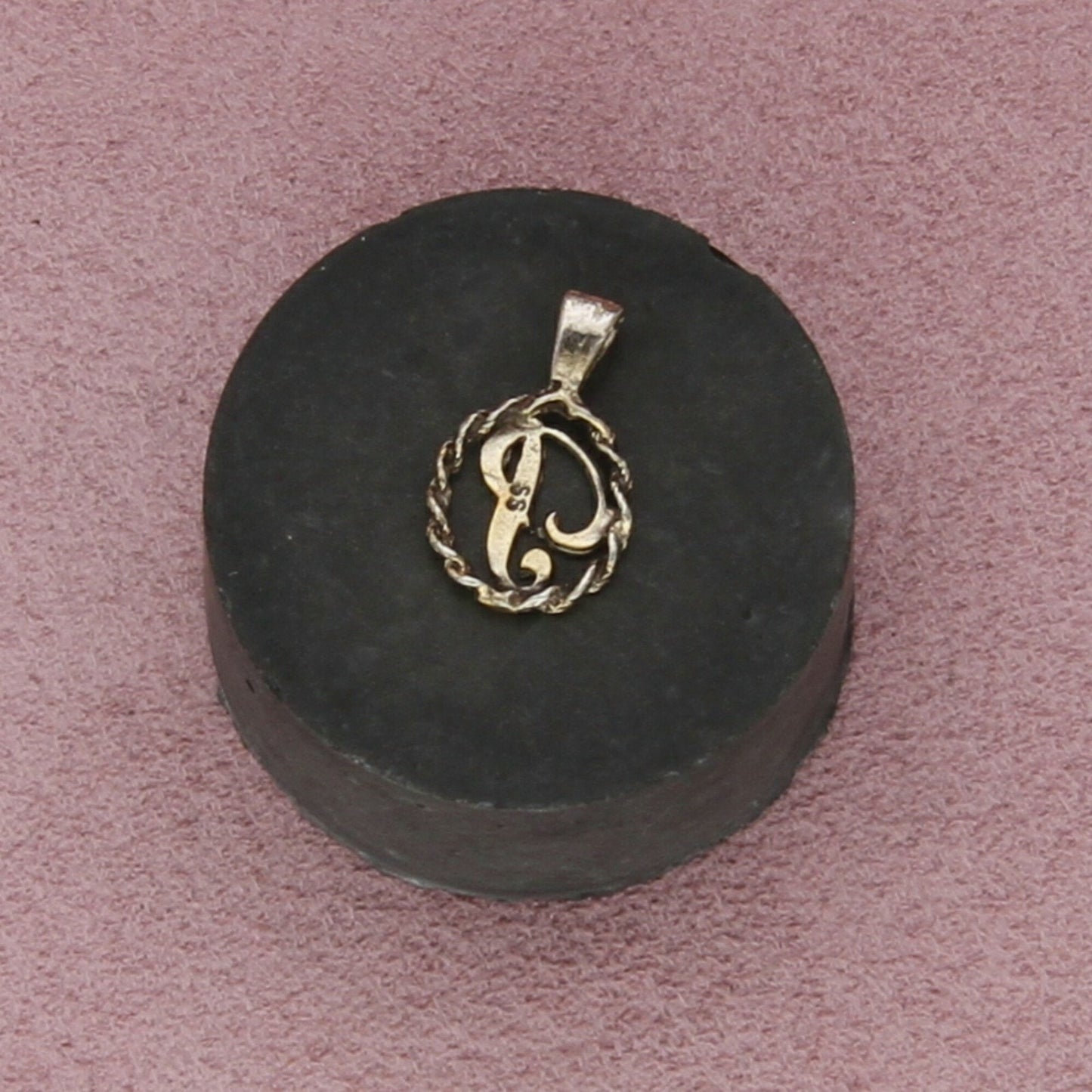 sterling silver vintage braided letter p initial pendant
