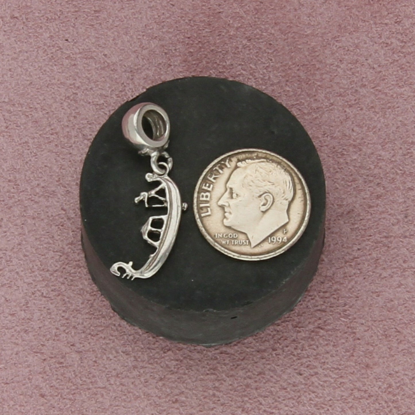 sterling silver vintage italian gondola boat travel charm pendant