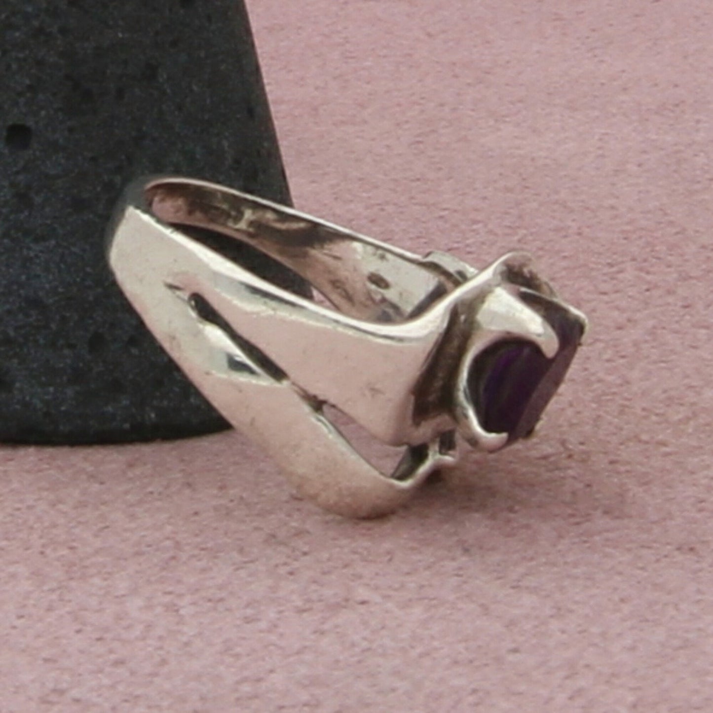 sterling silver vintage evensong artisan-made amethyst ring size 6