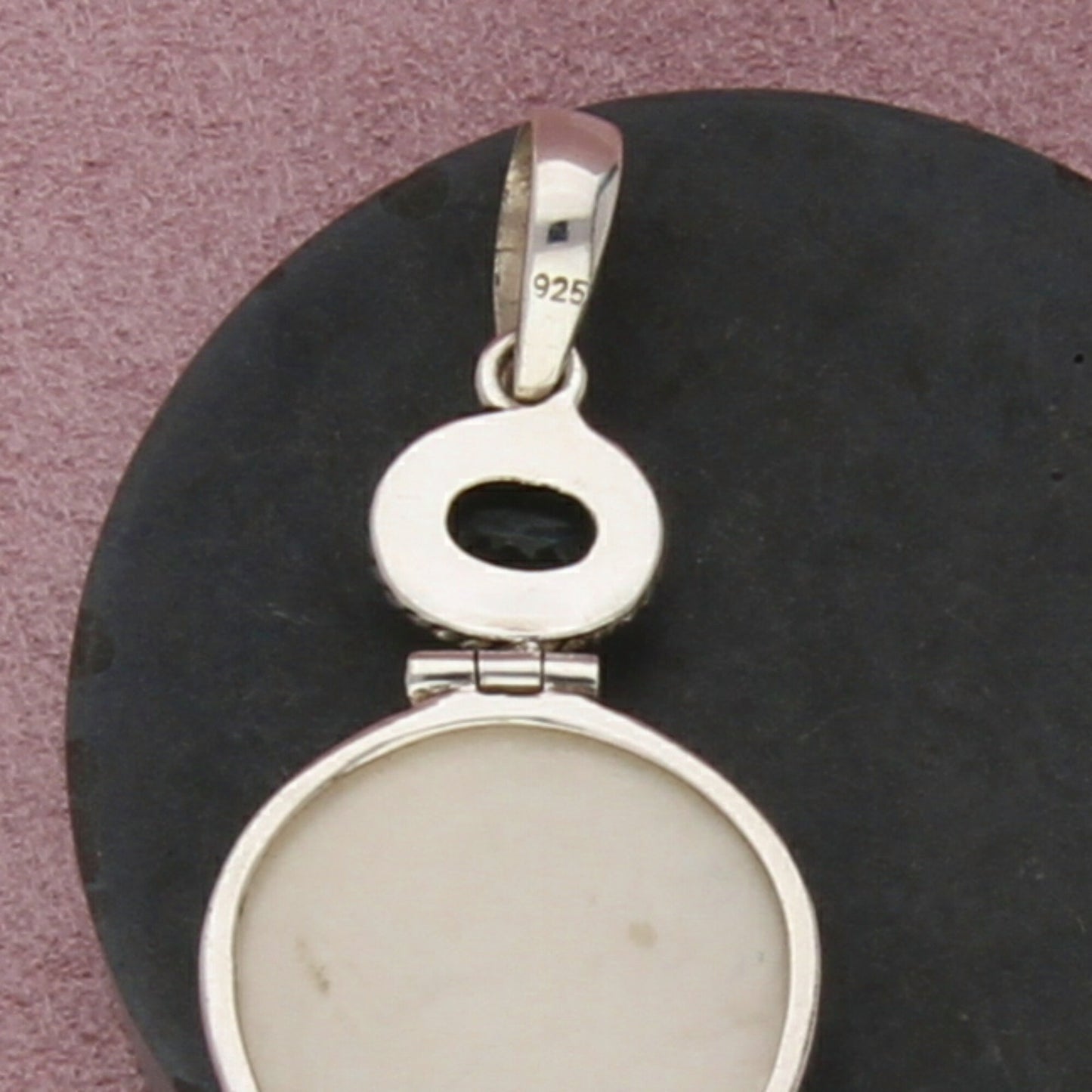 sterling silver braided blue topaz & pearl pendant