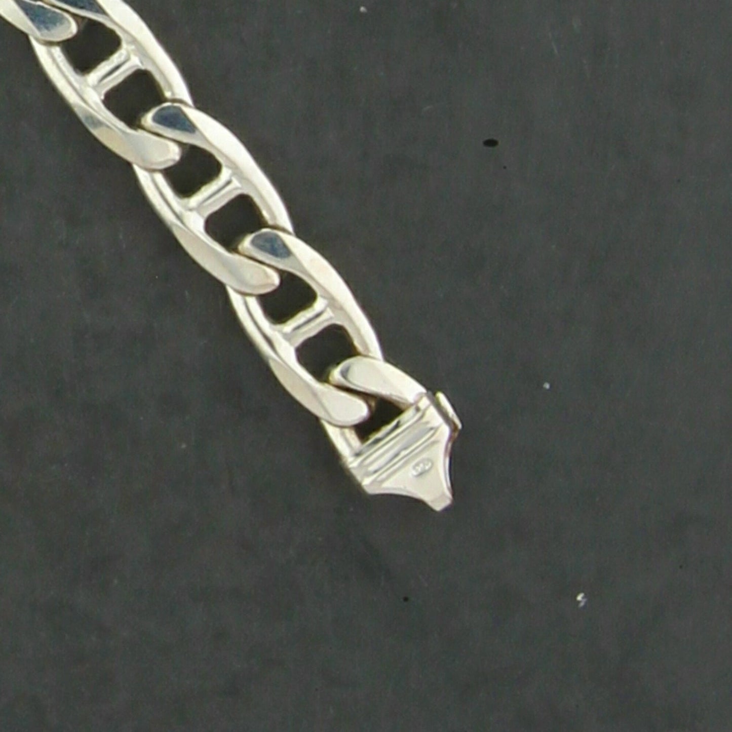 sterling silver mens italian mariner link chain bracelet size 8.5in