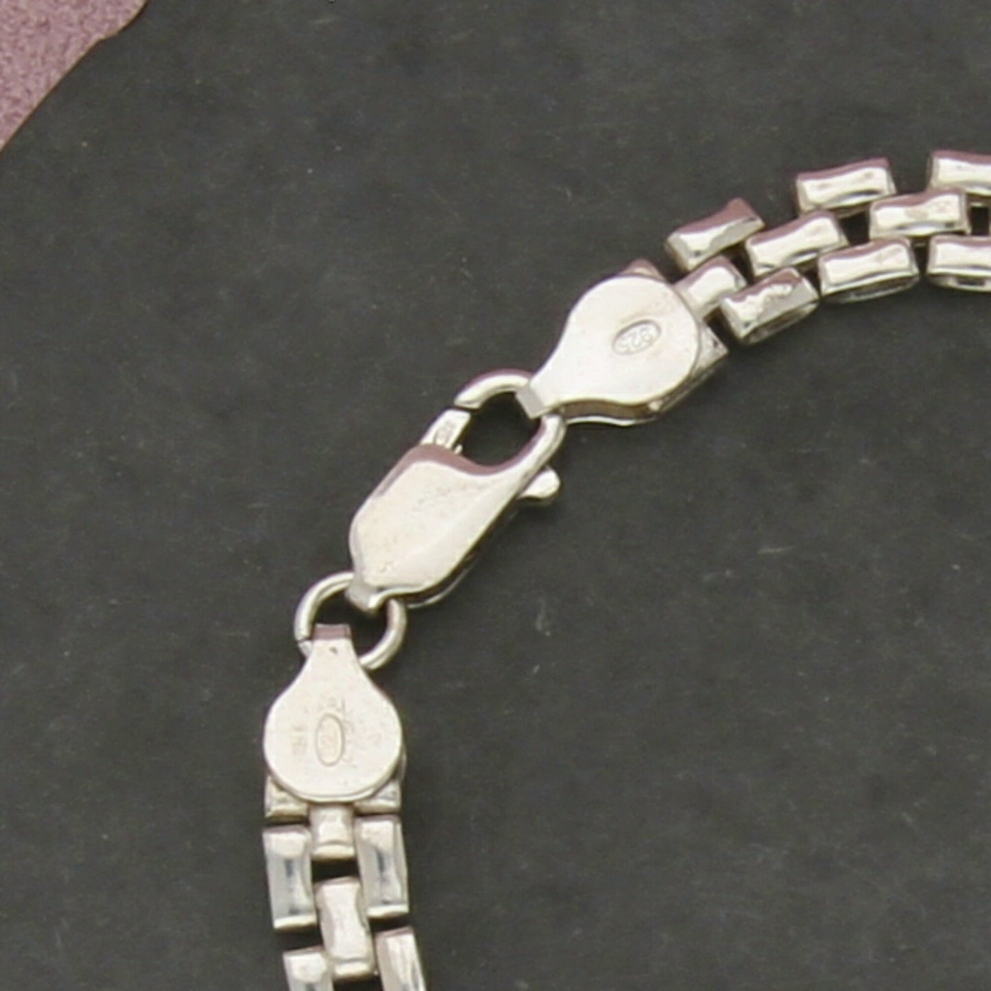 sterling silver 7mm panther chain bracelet size 7in
