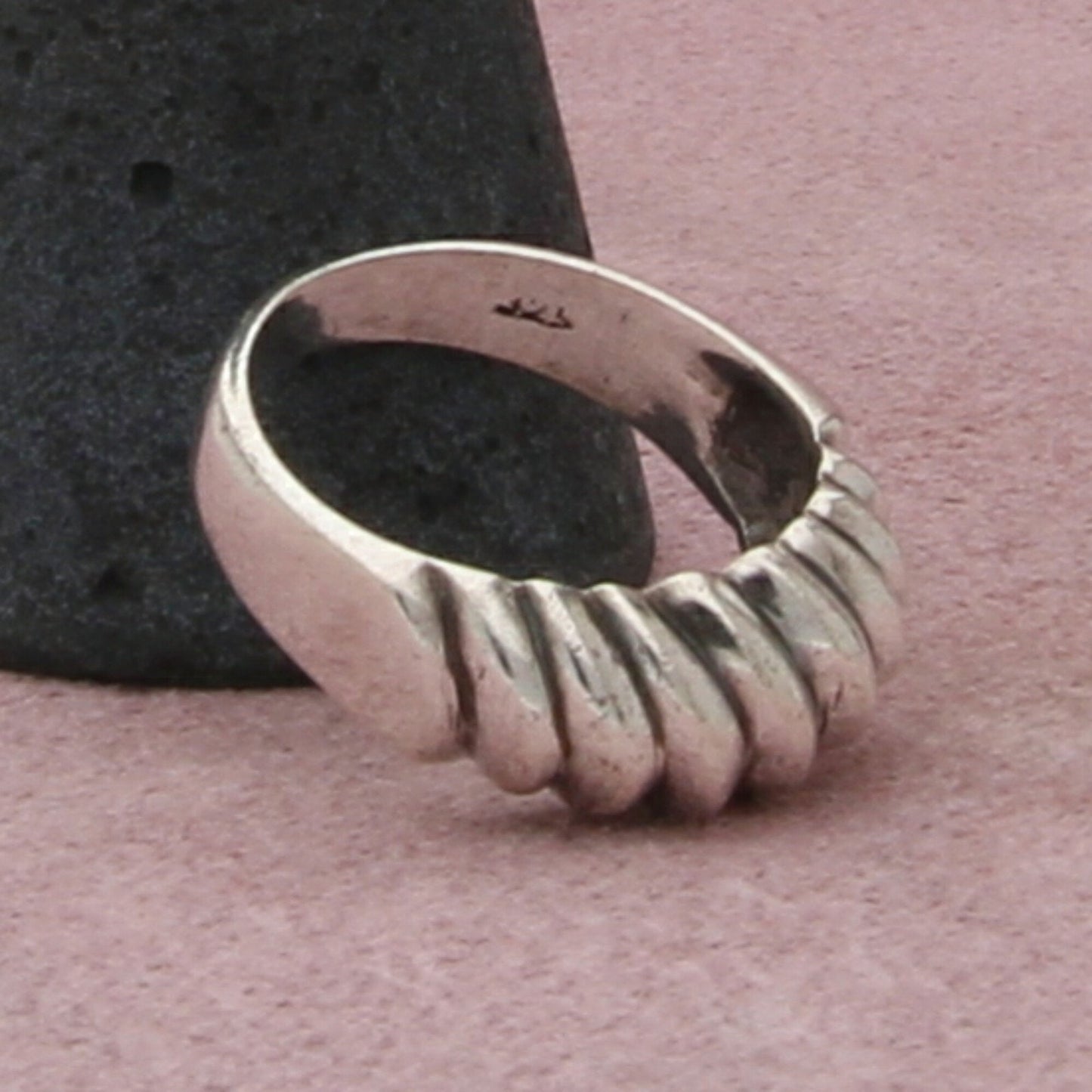 sterling silver vintage scalloped peak band ring size 5.75