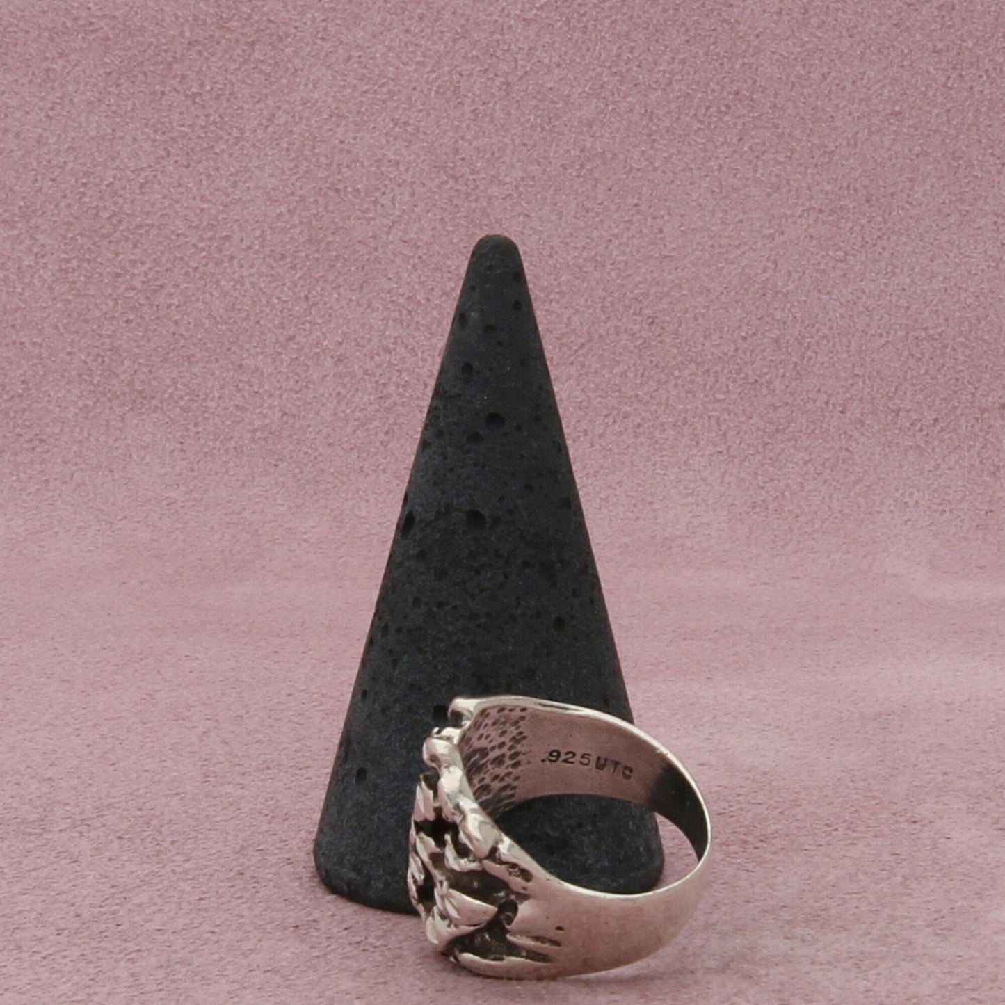 sterling silver vintage nugget style cigar band ring size 6.5
