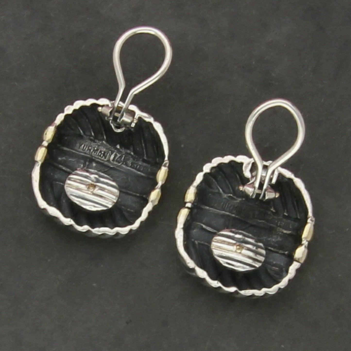 david yurman sterling silver & 14k gold vintage cable (as is) earrings