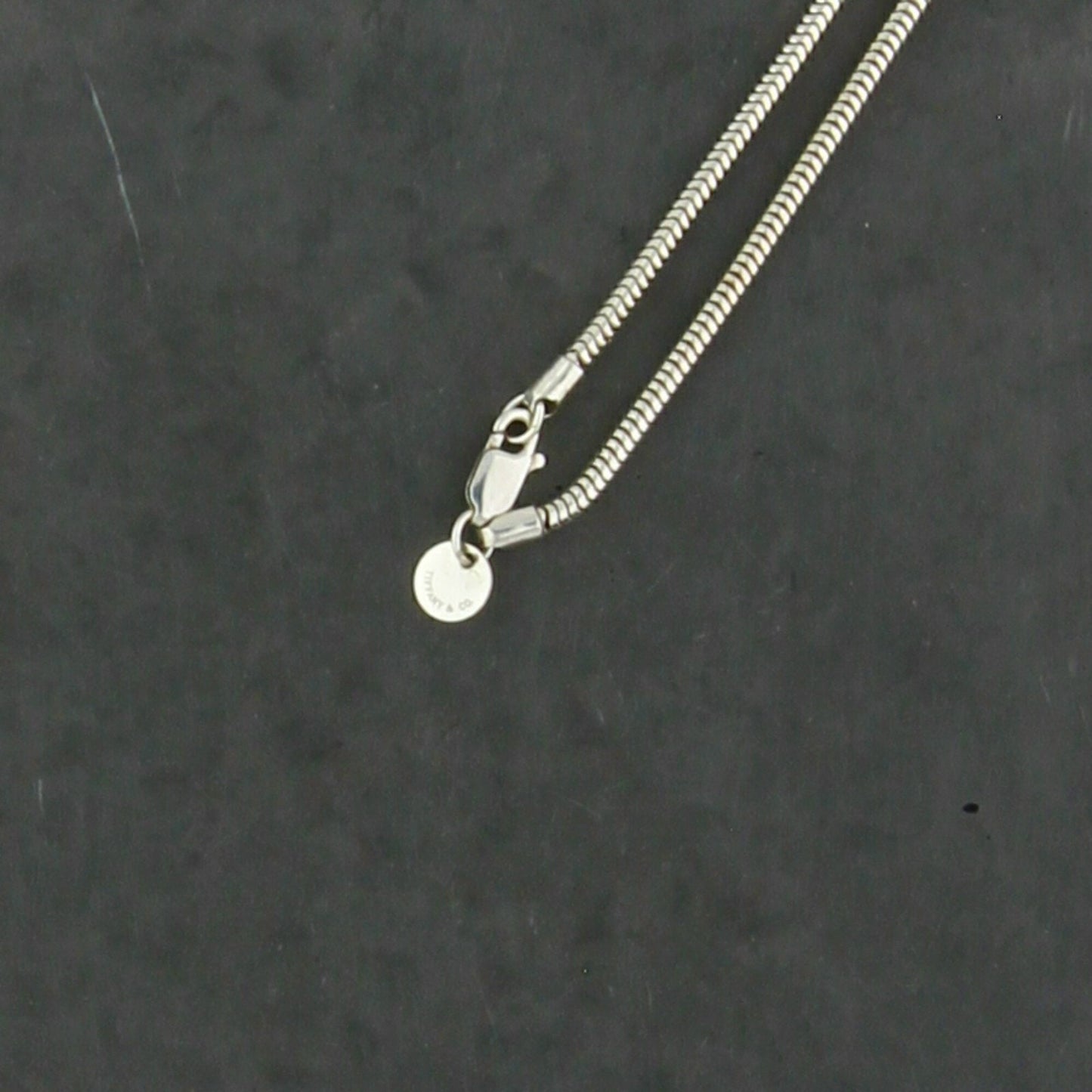 tiffany & co sterling silver 2mm snake chain necklace size 30in