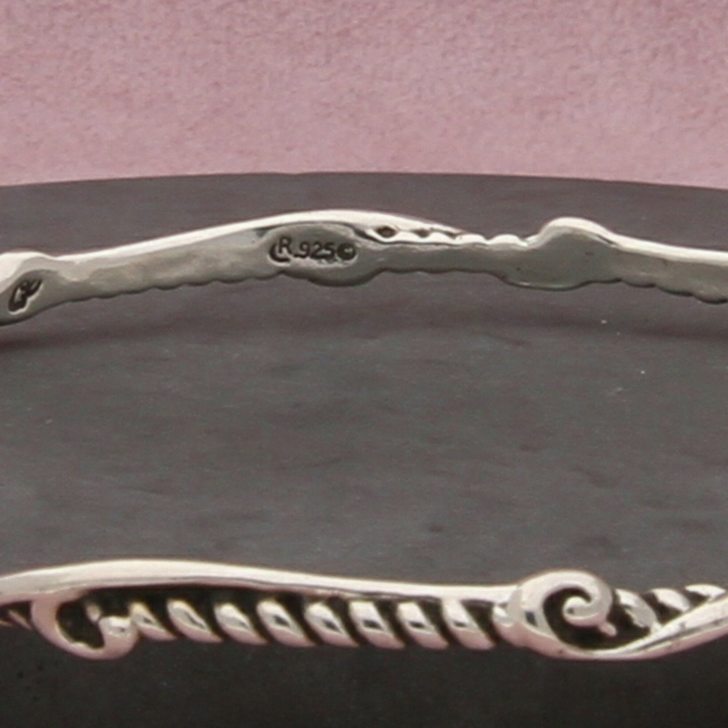 carolyn pollack sterling silver rope scroll stack bangle bracelet size 7.75in