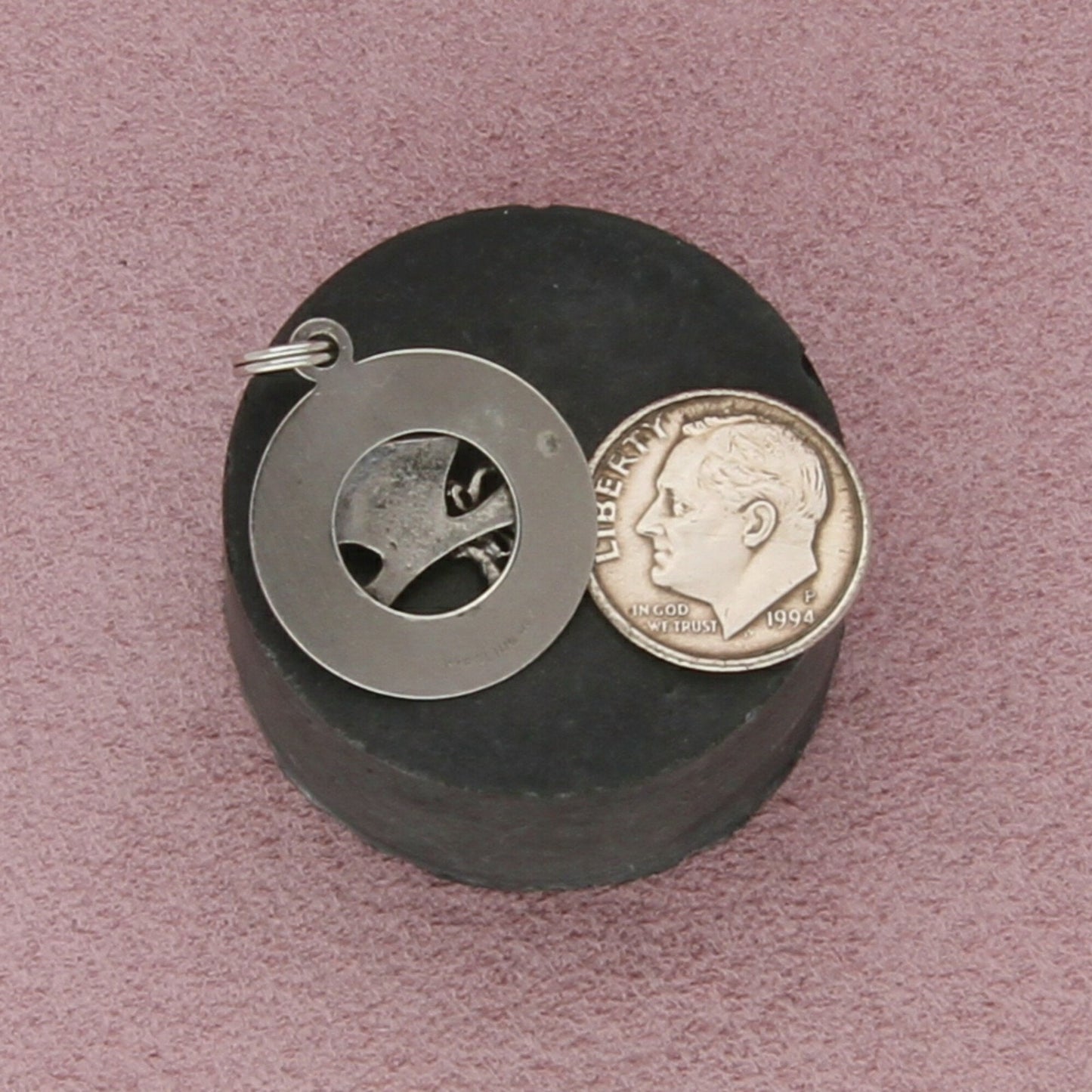 sterling silver vintage enamel pearl graduation day charm pendant