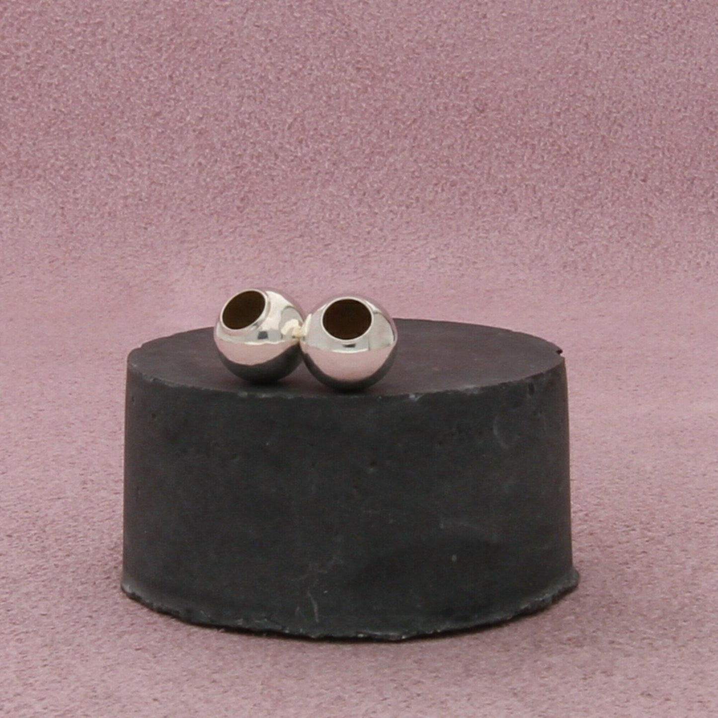 sterling silver 7mm spacer bead set (qty 2) charm pendant