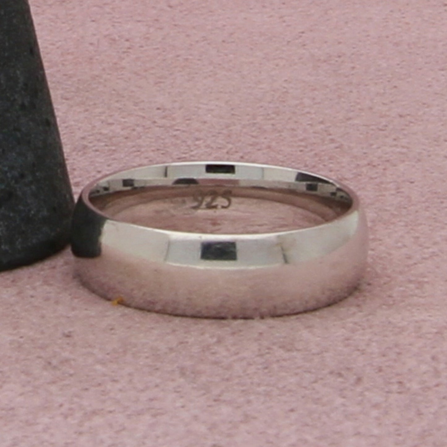 sterling silver smooth wedding band ring size 8
