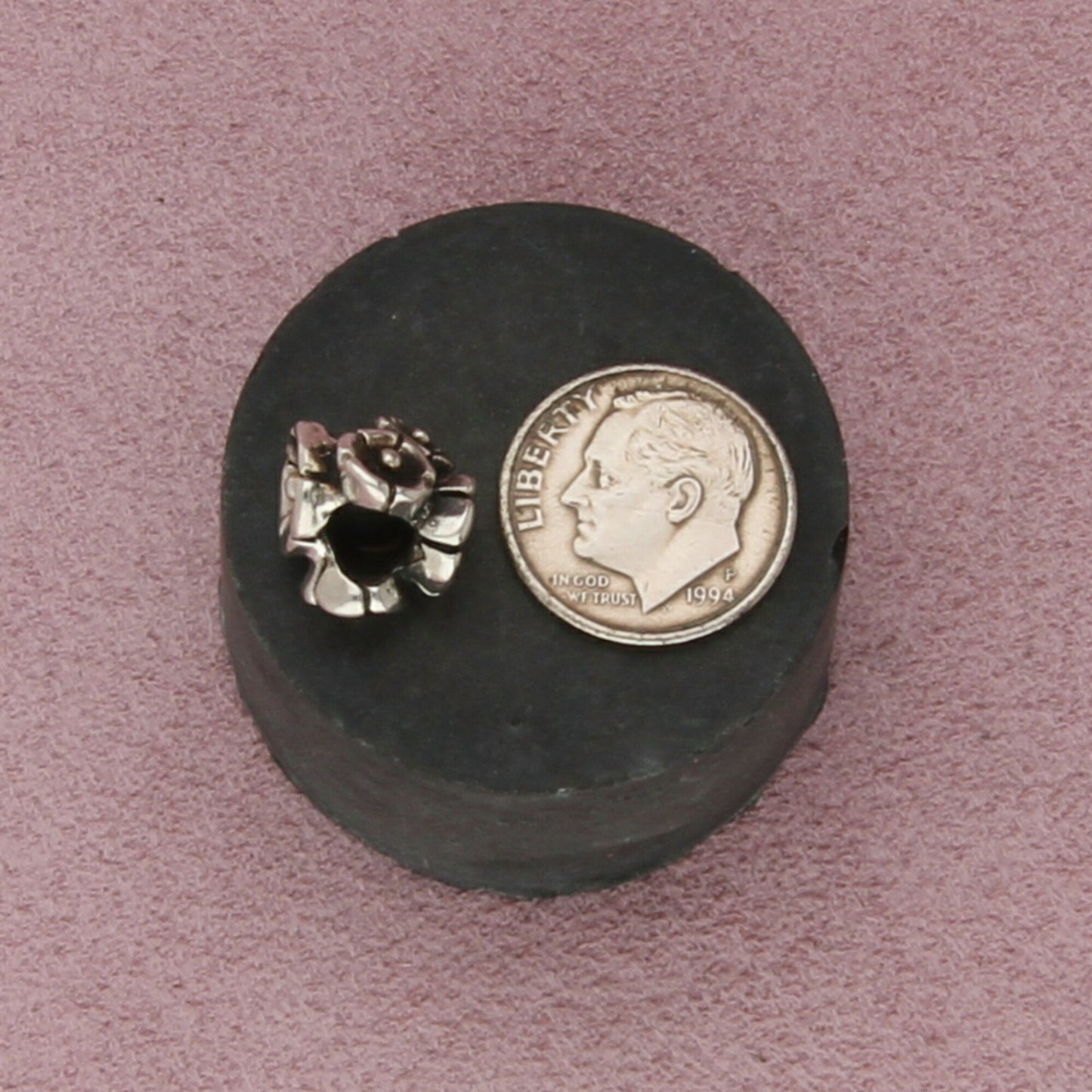 trollbeads sterling silver forget-me-not flowers retired bead charm