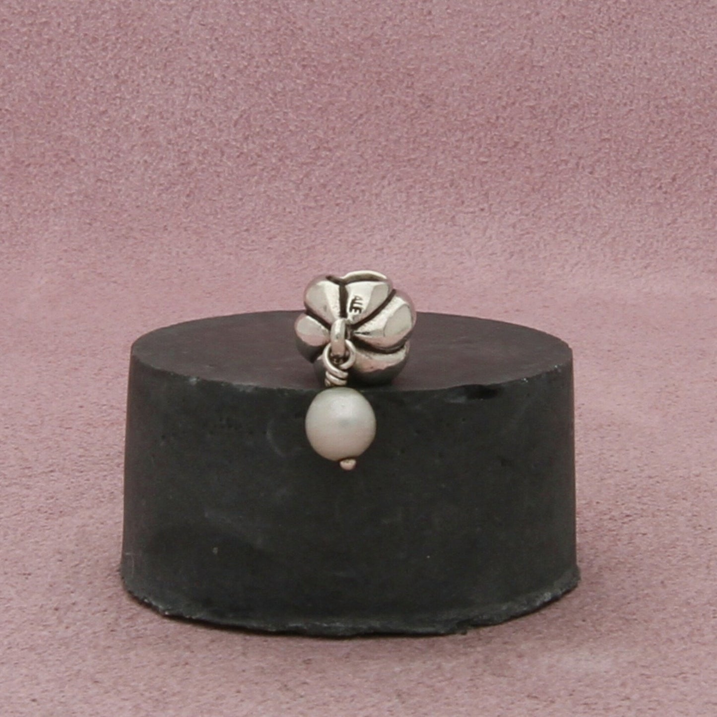 pandora sterling silver & 14k gold cz blooming pearl dangle bead charm pendant