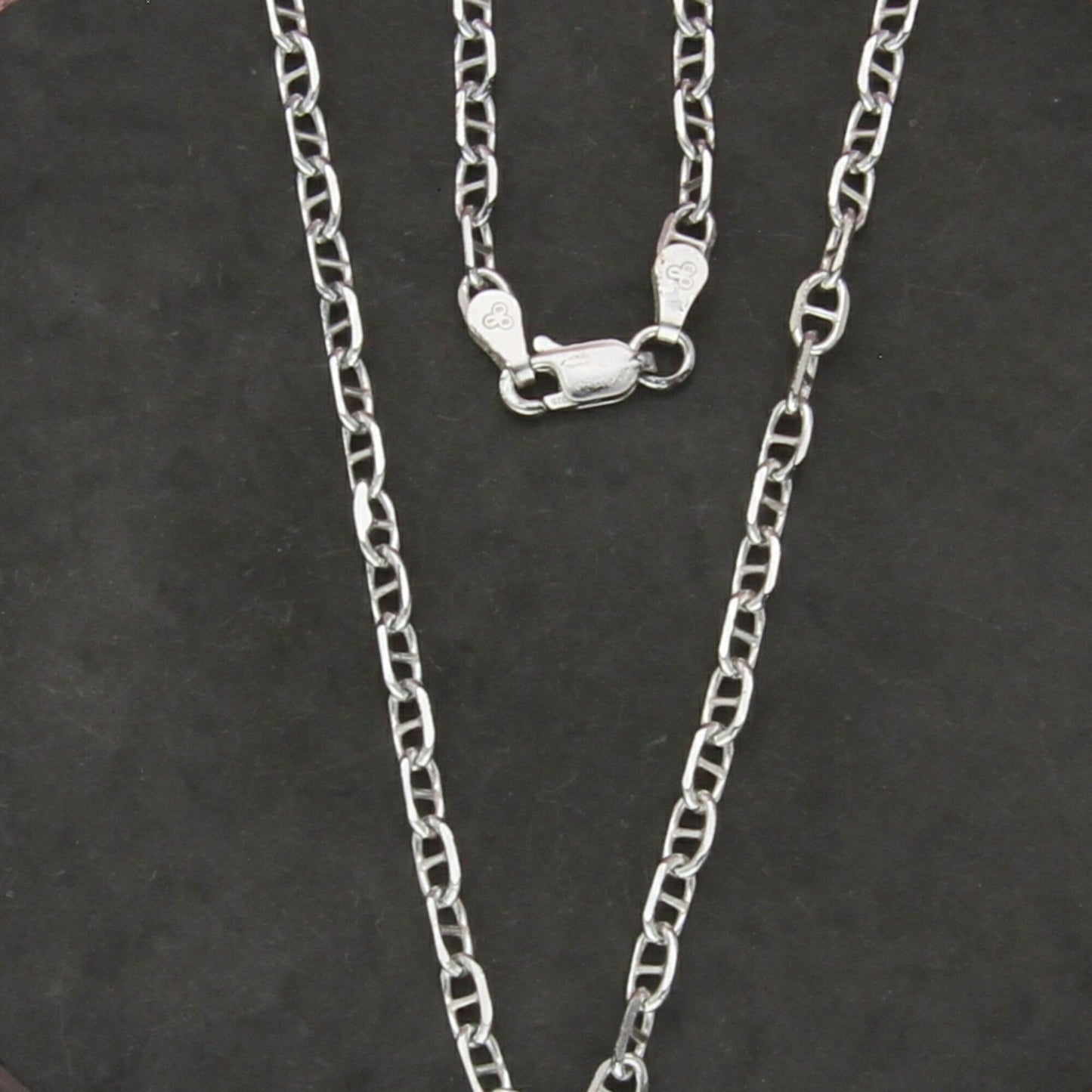 sterling silver italy 3mm mariner anchor chain necklace size 20in