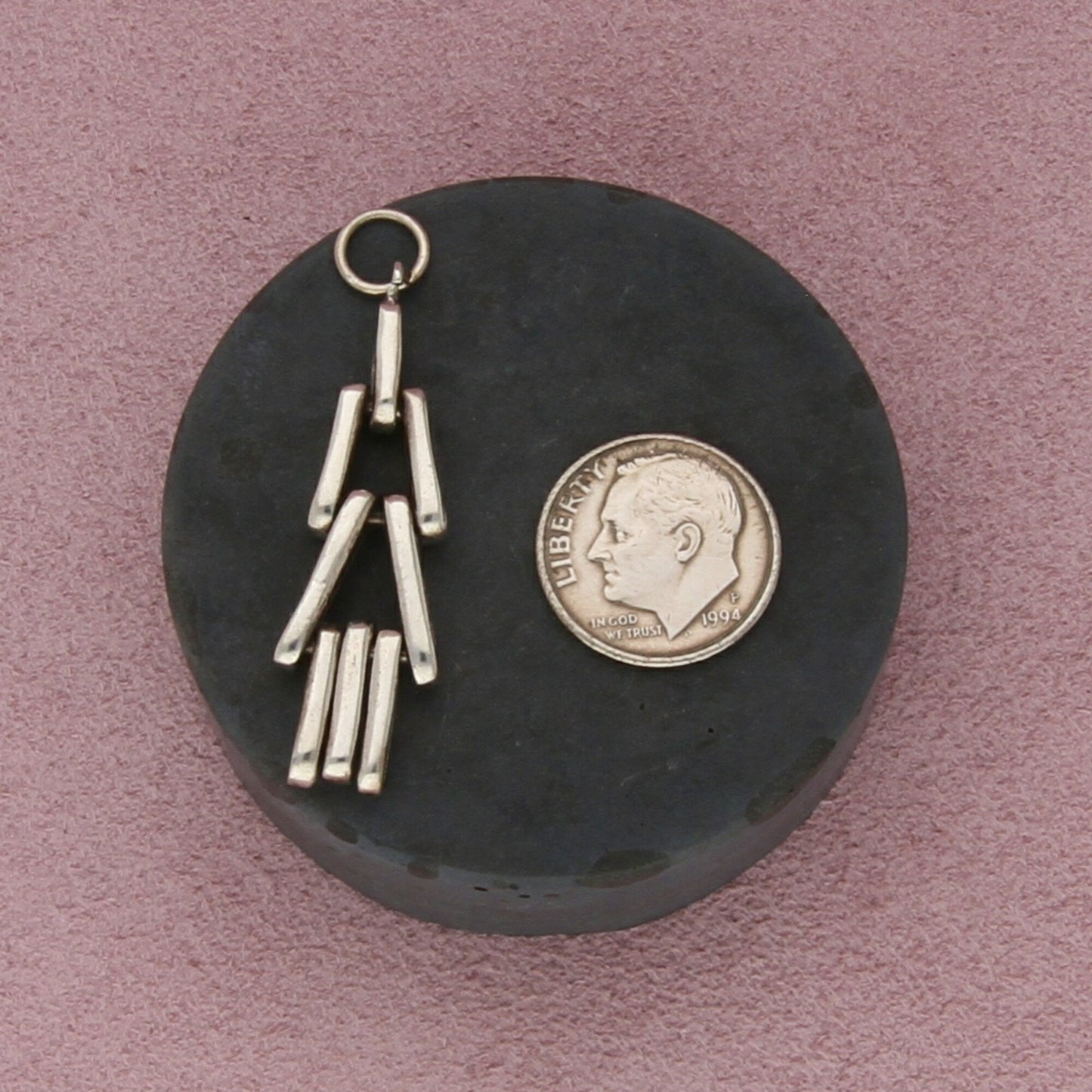 sterling silver vintage chain dangle pendant