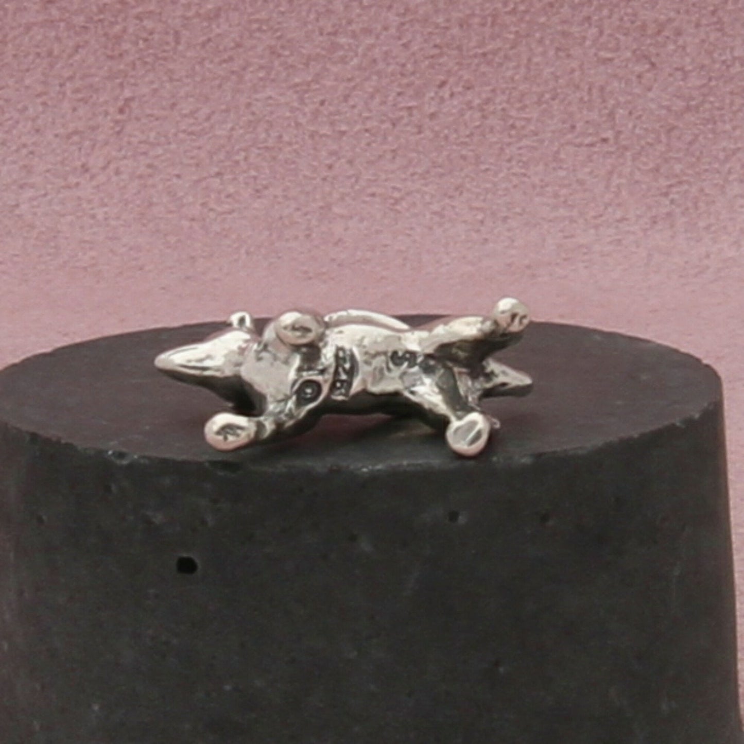 sterling silver vintage 3d dog charm pendant