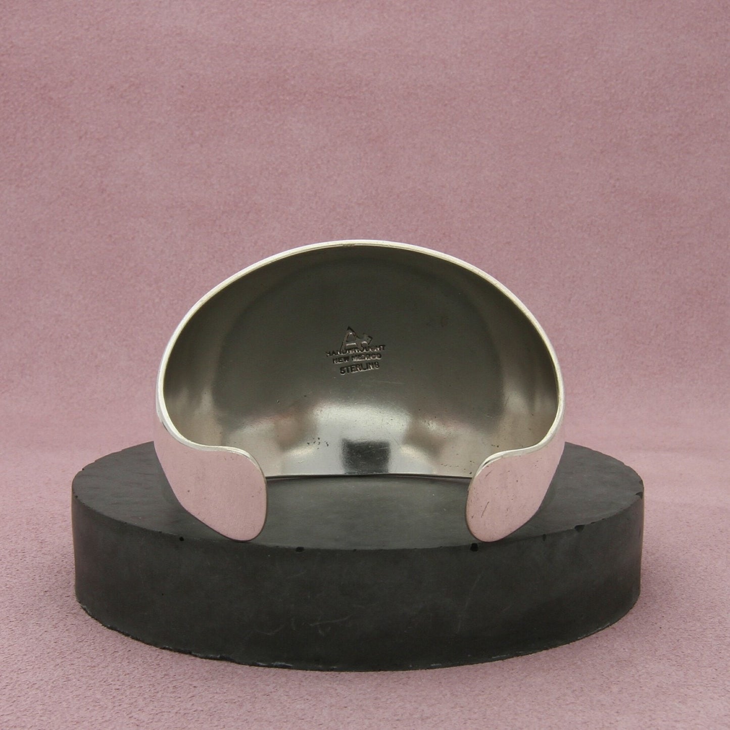 sterling silver vintage new mexico made dome cuff bracelet size 6.5in