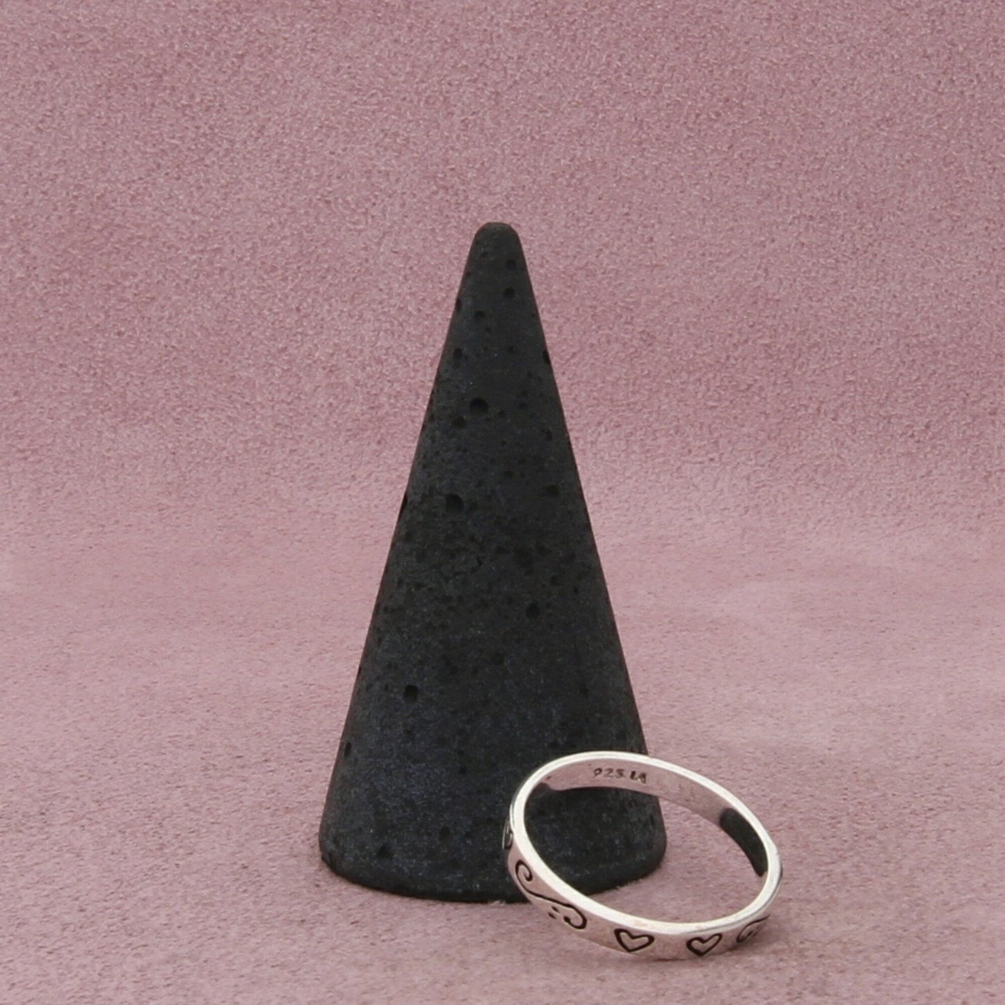 sterling silver floral stack band ring size 7.75