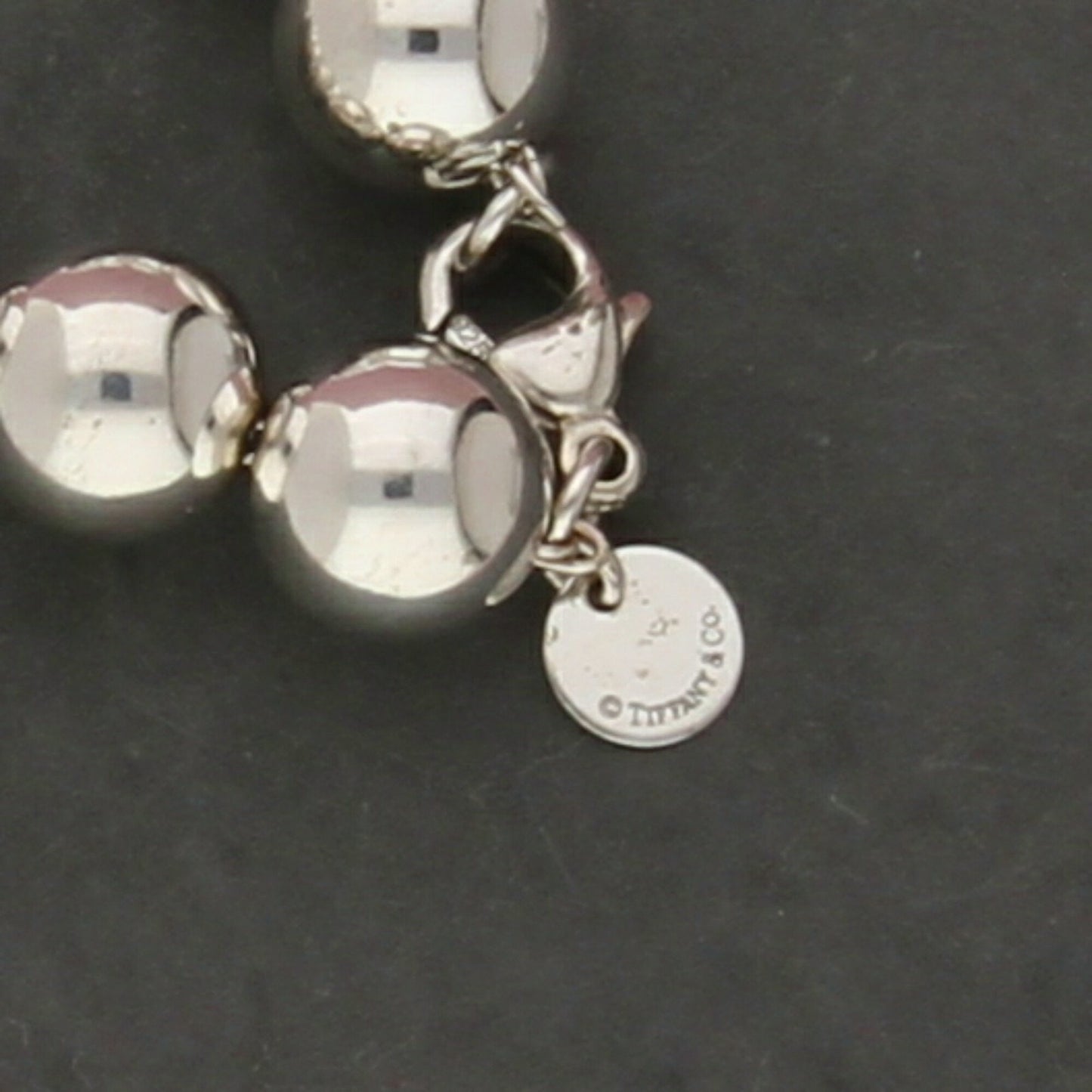 tiffany & co sterling silver hardwear 10mm bead bracelet size 7in