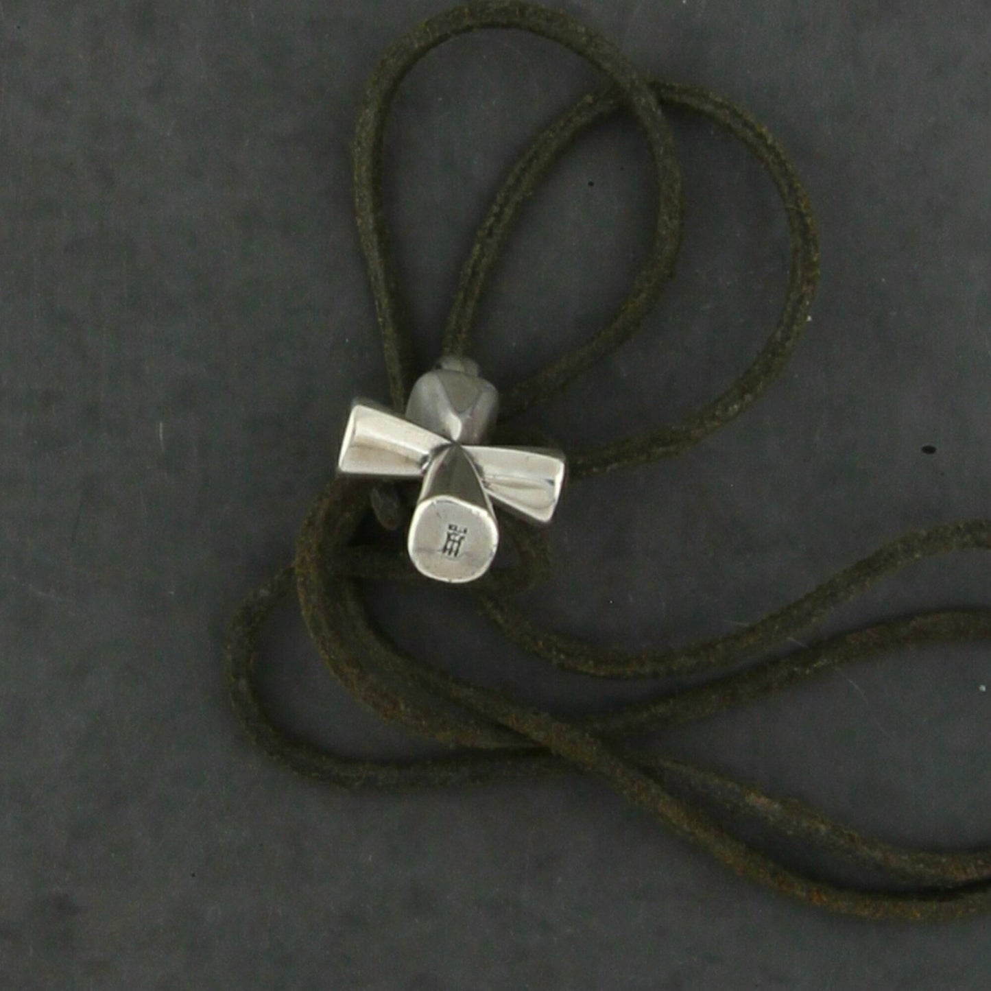 james avery sterling silver retired large st teresa cross leather necklace 24"
