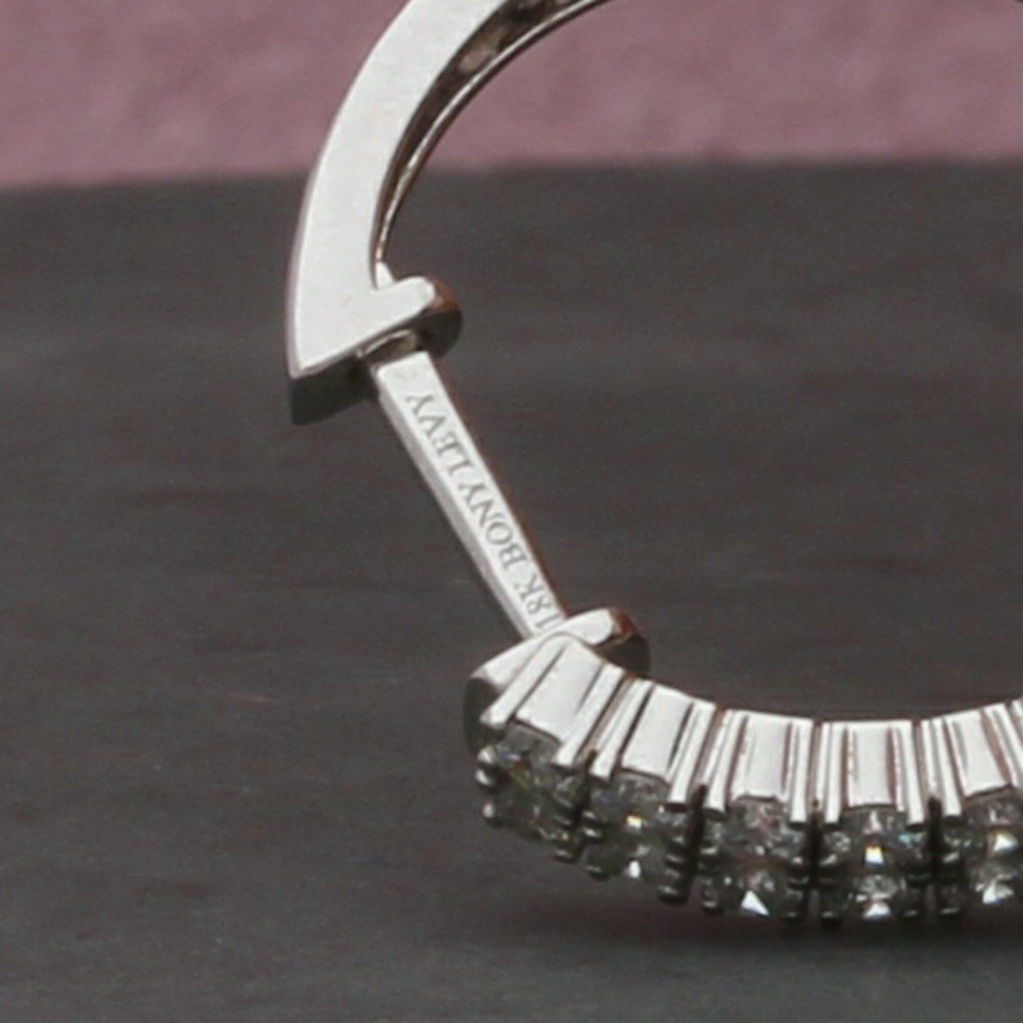 bony levy 18k white gold 0.72 ct diamond double row hoop earrings