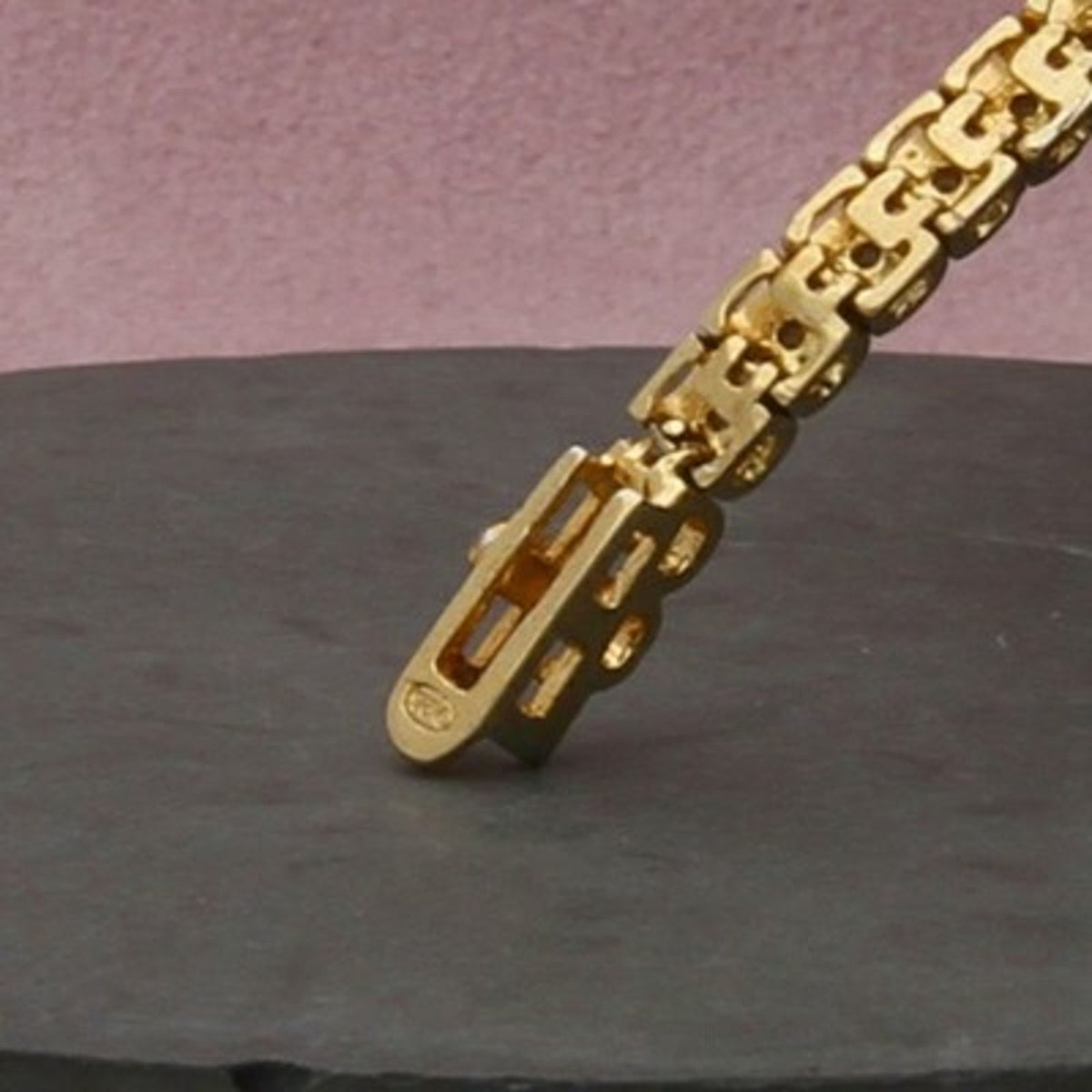 Victoria Townsend Sterling Silver Gold Plate Diamond Bracelet Size 6.75in