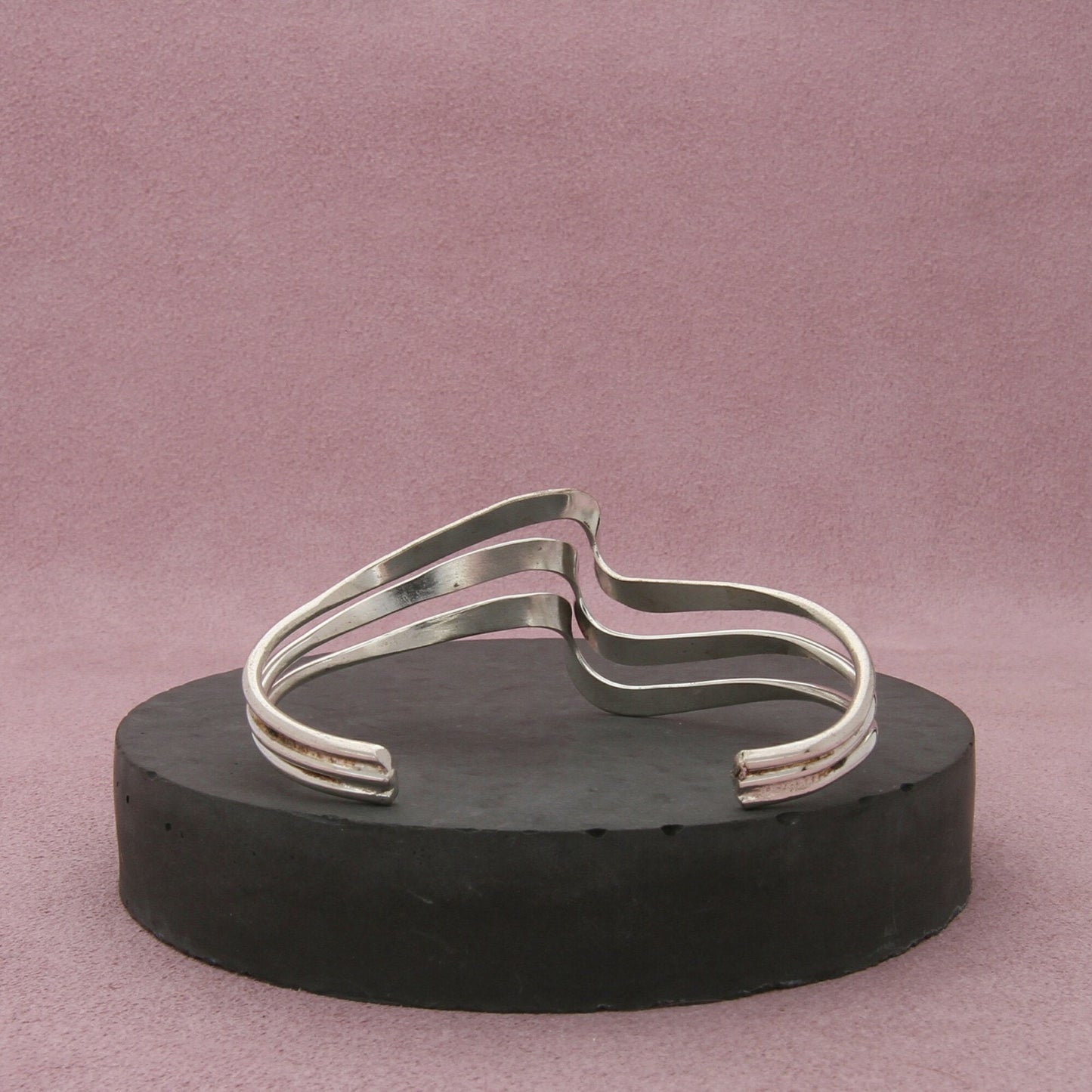 sterling silver vintage twisted triple cuff bracelet size 6.25in