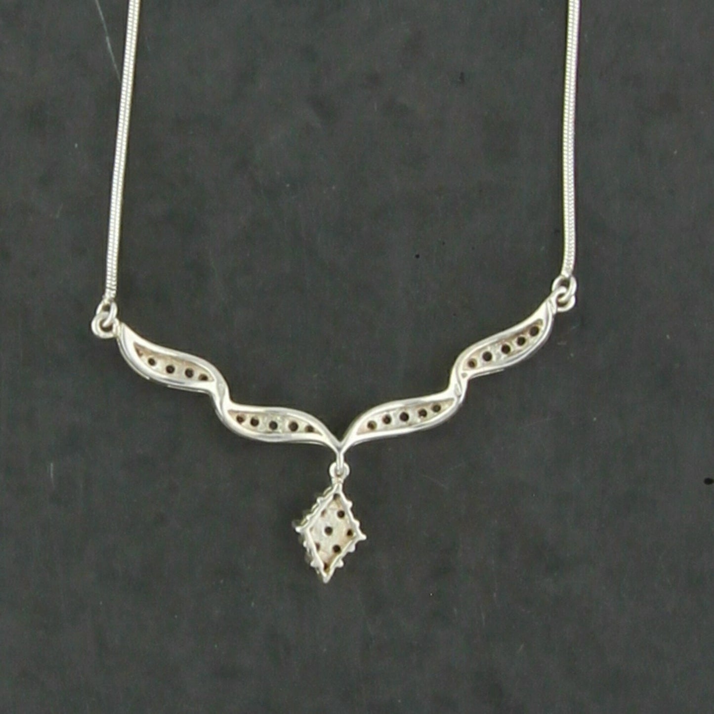 sterling silver tanzanite dangle necklace size 18in
