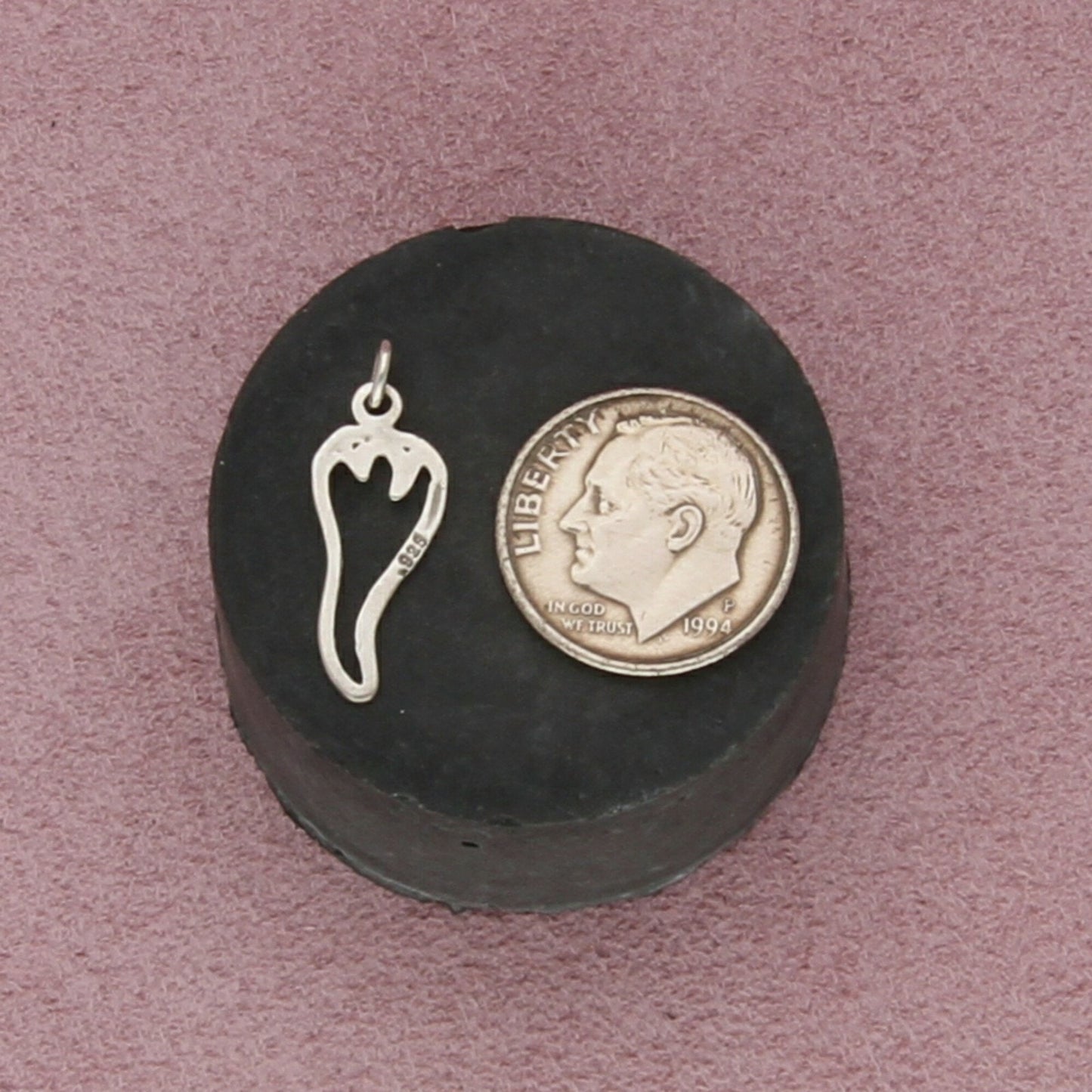 sterling silver vintage chili pepper charm pendant