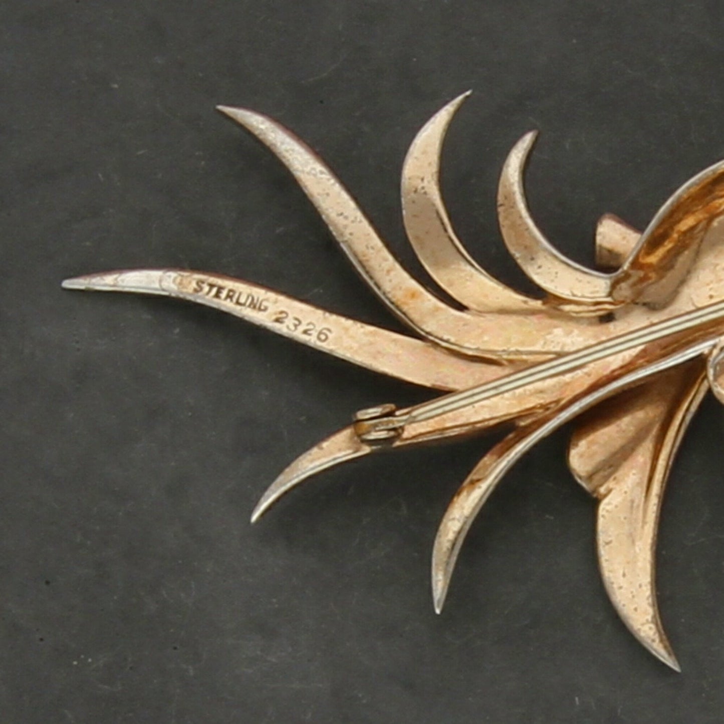 sterling silver vintage gold tone bird of paradise rhinestone brooch