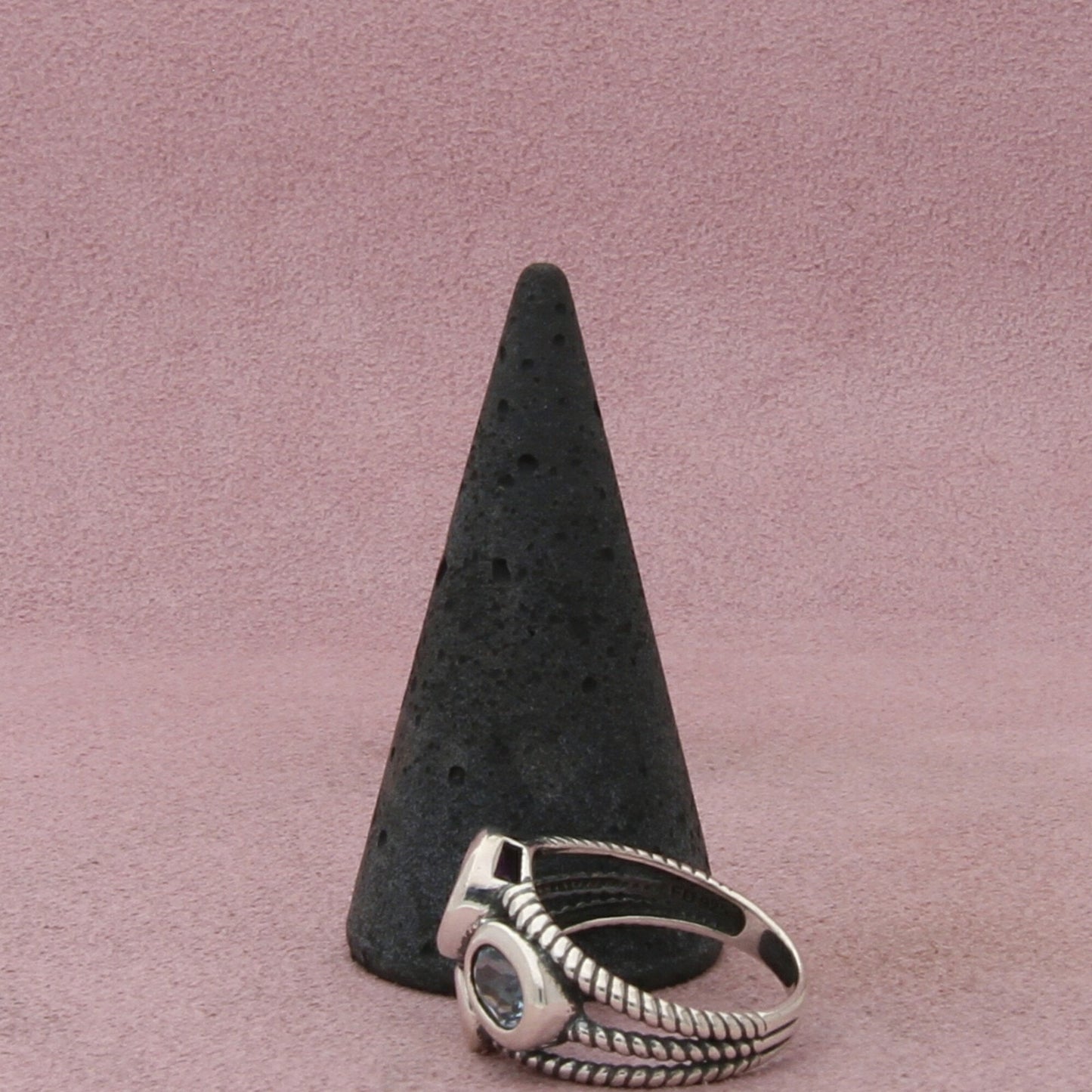sterling silver amethyst topaz & peridot twisted wire ring size 8
