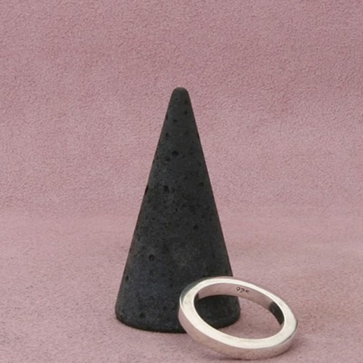 Sterling Silver 3mm Edged Stack Band Ring Size 7.75