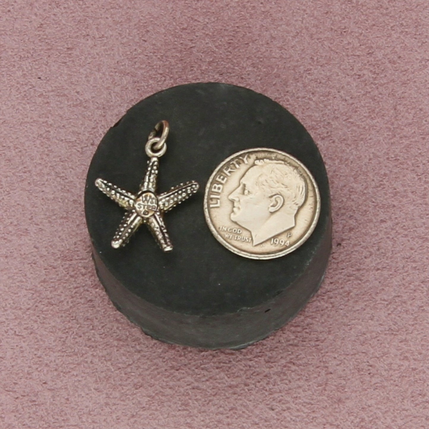 sterling silver vintage sea star fish charm pendant