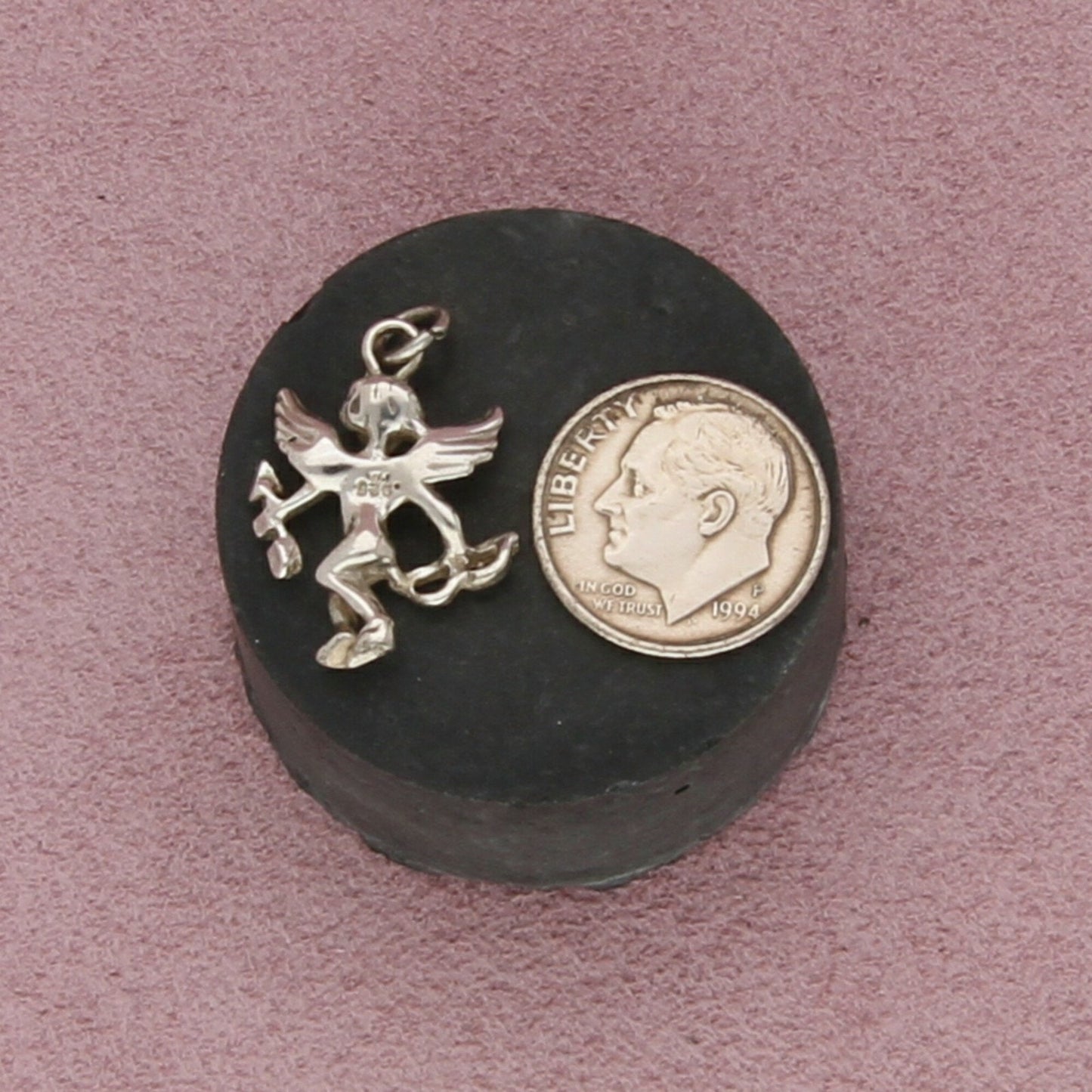 sterling silver vintage cupid cherub angel charm pendant