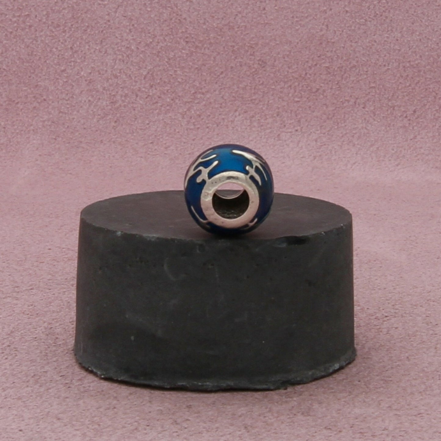 nina queen sterling silver blue enamel family bond bead charm pendant