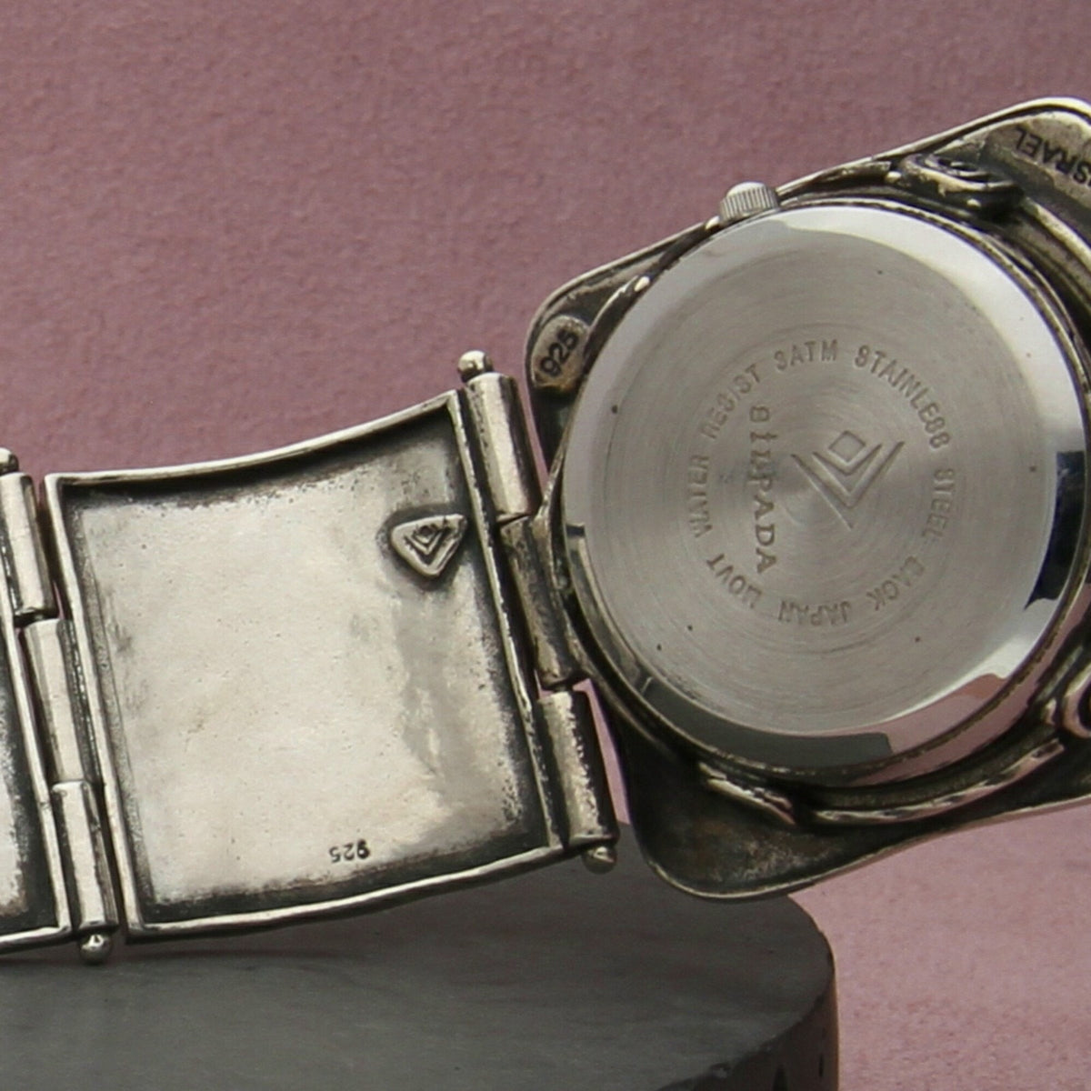silpada sterling silver hammered panel link watch bracelet size 6.5in
