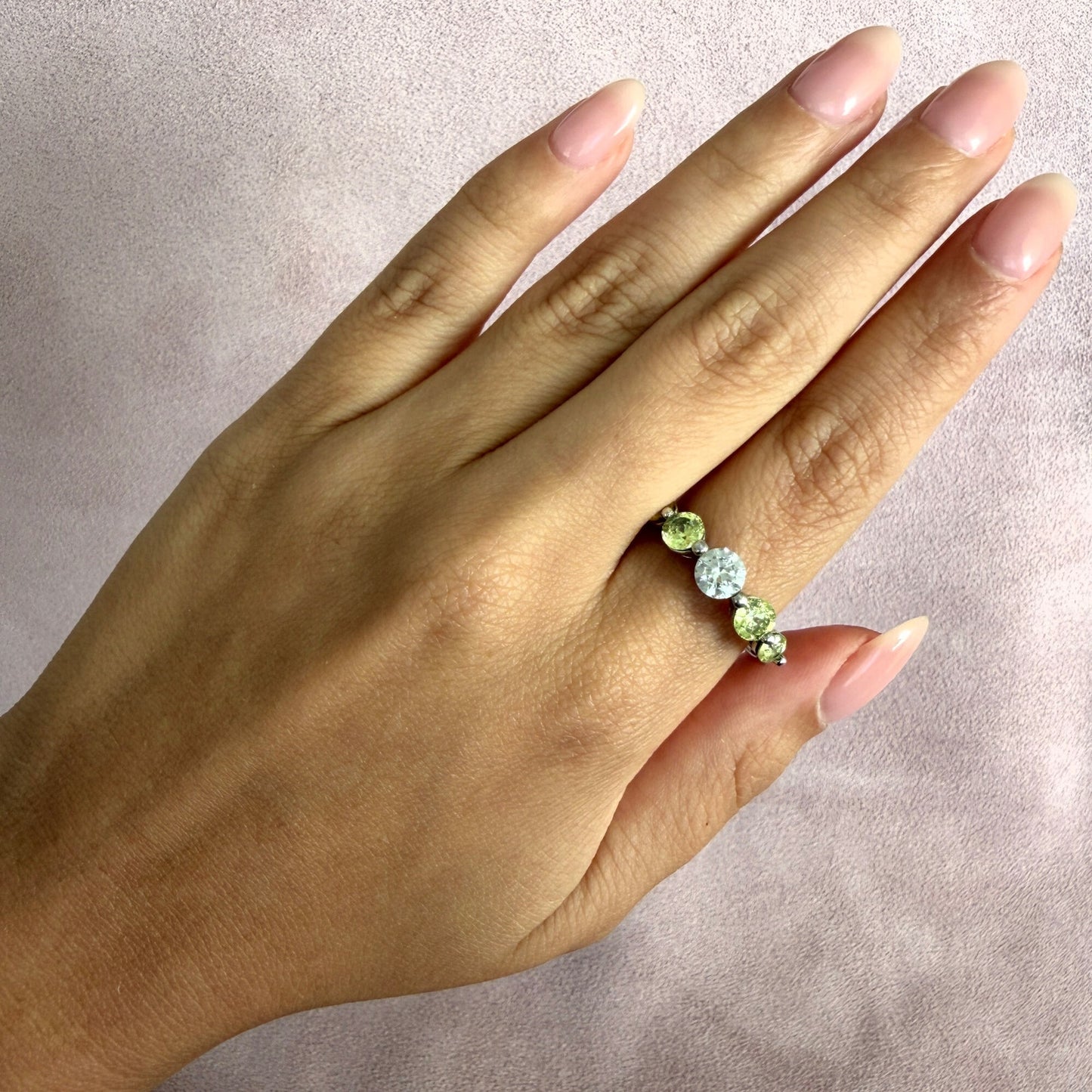 sterling silver round-cut yellow & clear cz ring size 11.5