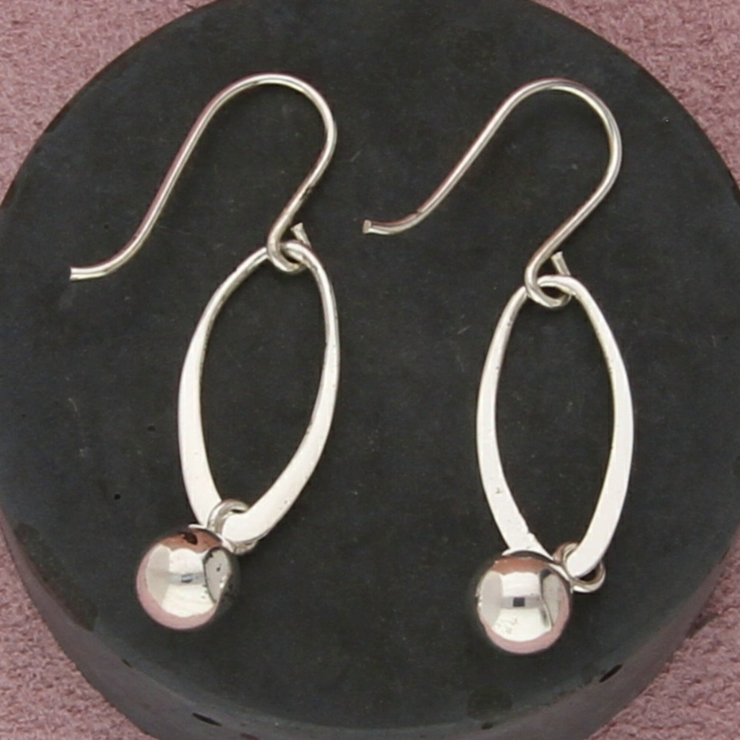 sterling silver vintage bead dangle earrings