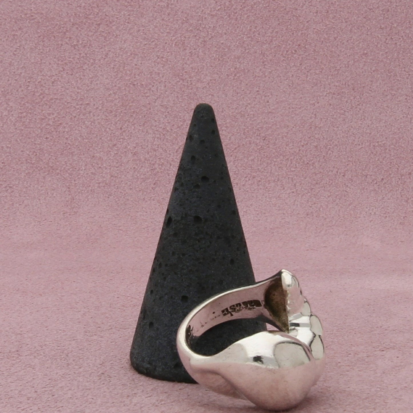 mexico sterling silver vintage chunky croissant ring size 7