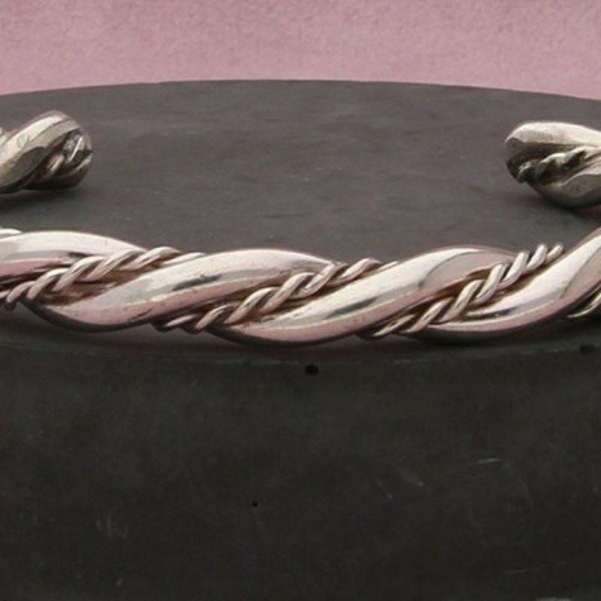 Navajo Sterling Silver Vintage Braided Twisted Wire Cuff Bracelet Size 6in
