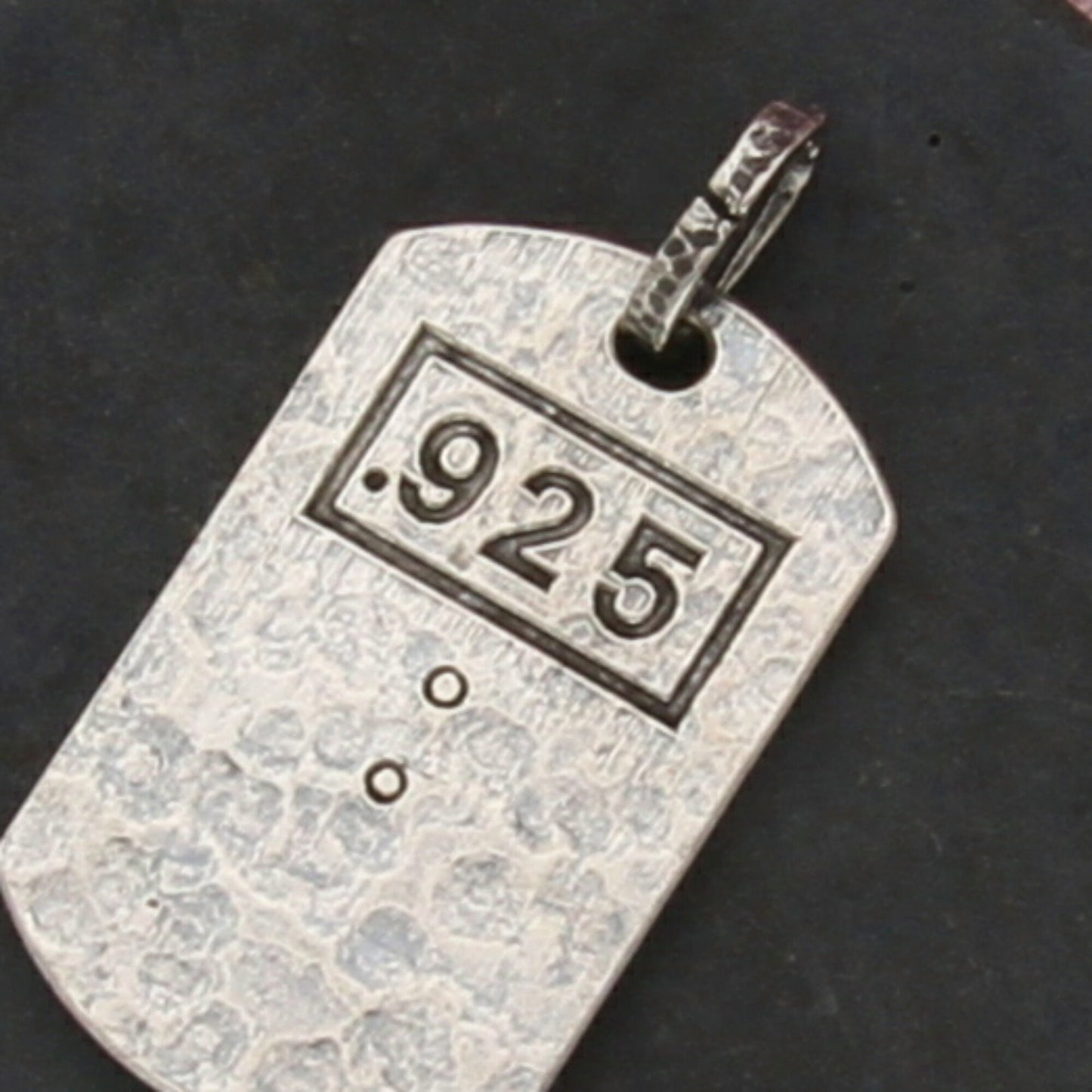 sterling silver hammered cross heart dog tag pendant