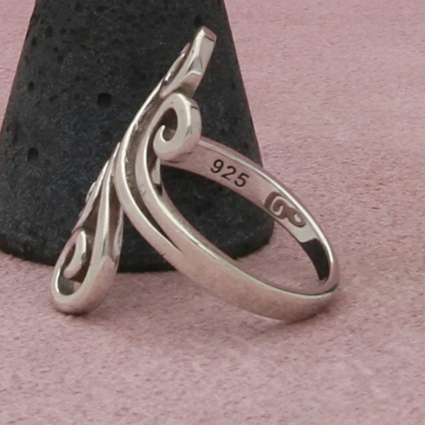 sterling silver elongated swirls ring size 8.5