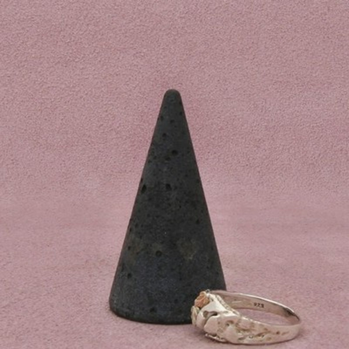 Black Hills Sterling Silver & 12K Gold Men's Pebbled Leaves Band Ring Size 9